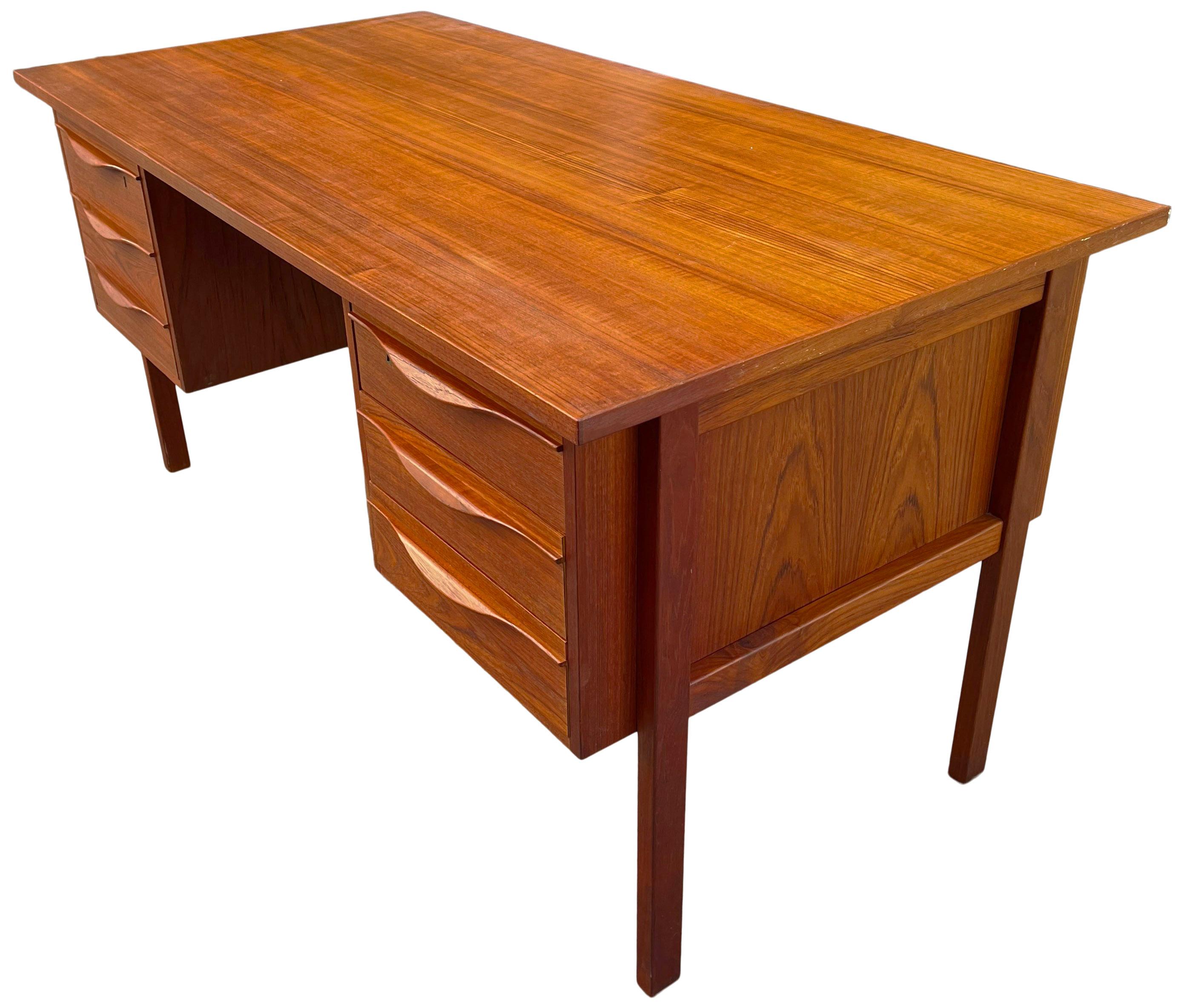 Mid-Century Modern Mid-Century Executive Desk with Hidden Compartment Teak