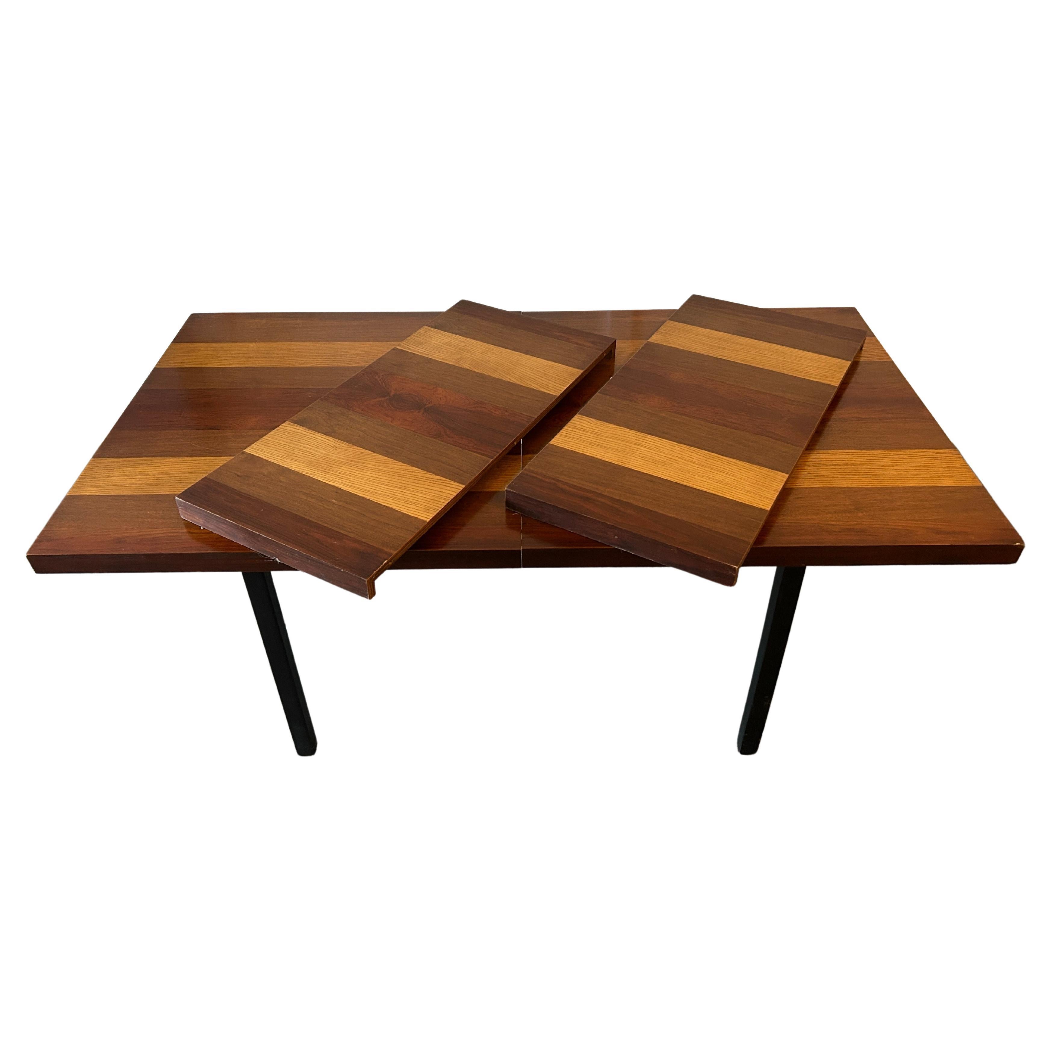 American Midcentury Expandable Dining Table by Milo Baughman with '2' Leaves