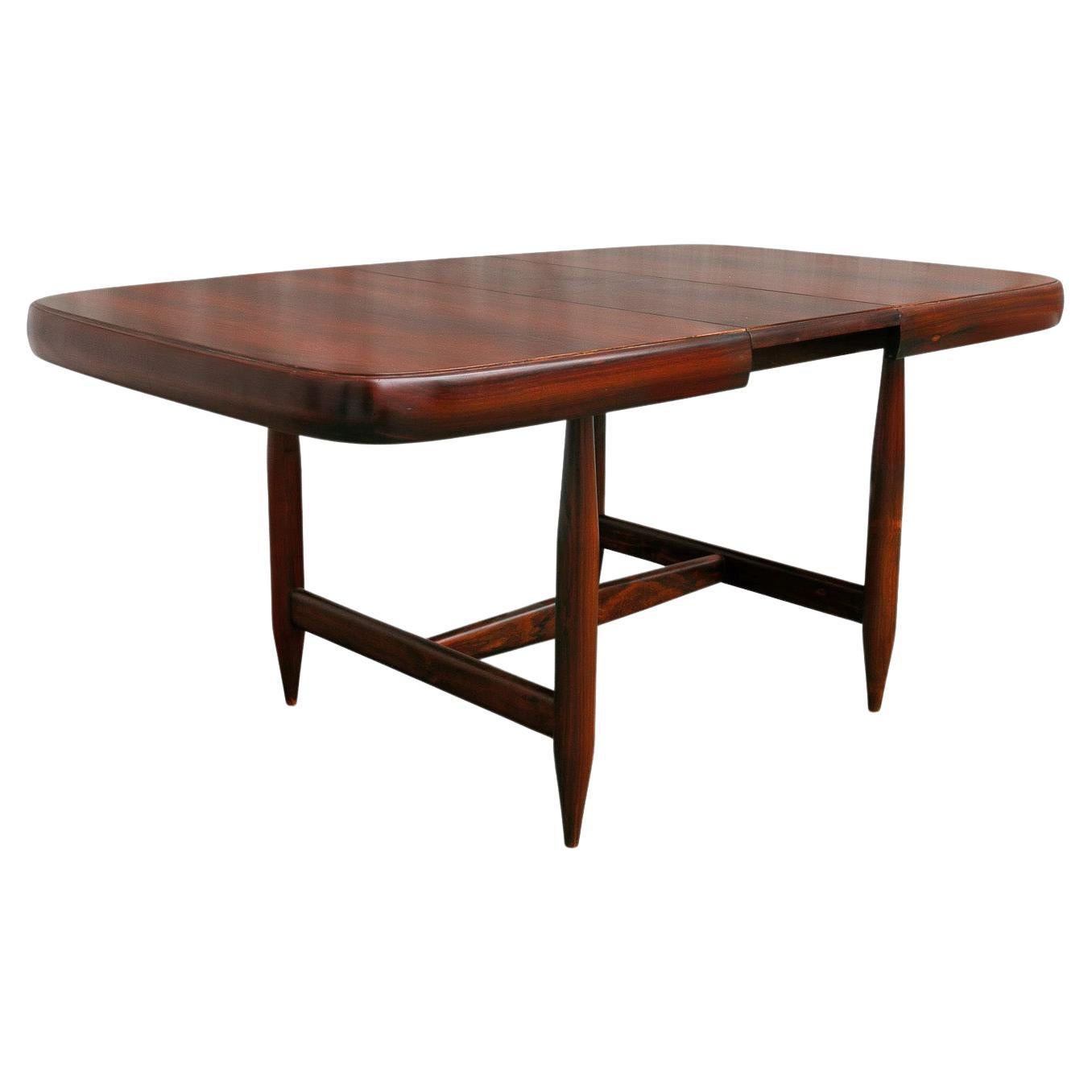 Midcentury Expandable Dining Table in Hardwood by Sergio Rodrigues, Brazil