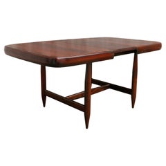 Retro Midcentury Expandable Dining Table in Hardwood by Sergio Rodrigues, Brazil