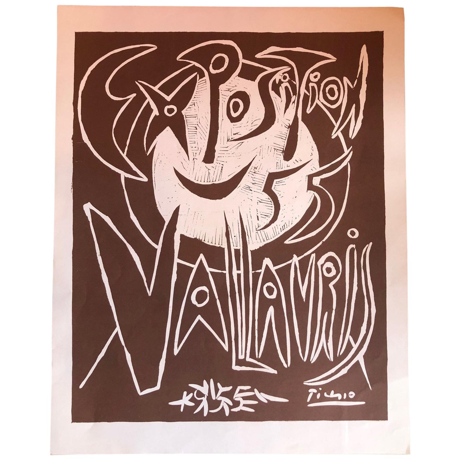 Poster „Exposition Vallauris“ von Pablo Picasso, Mitte des Jahrhunderts