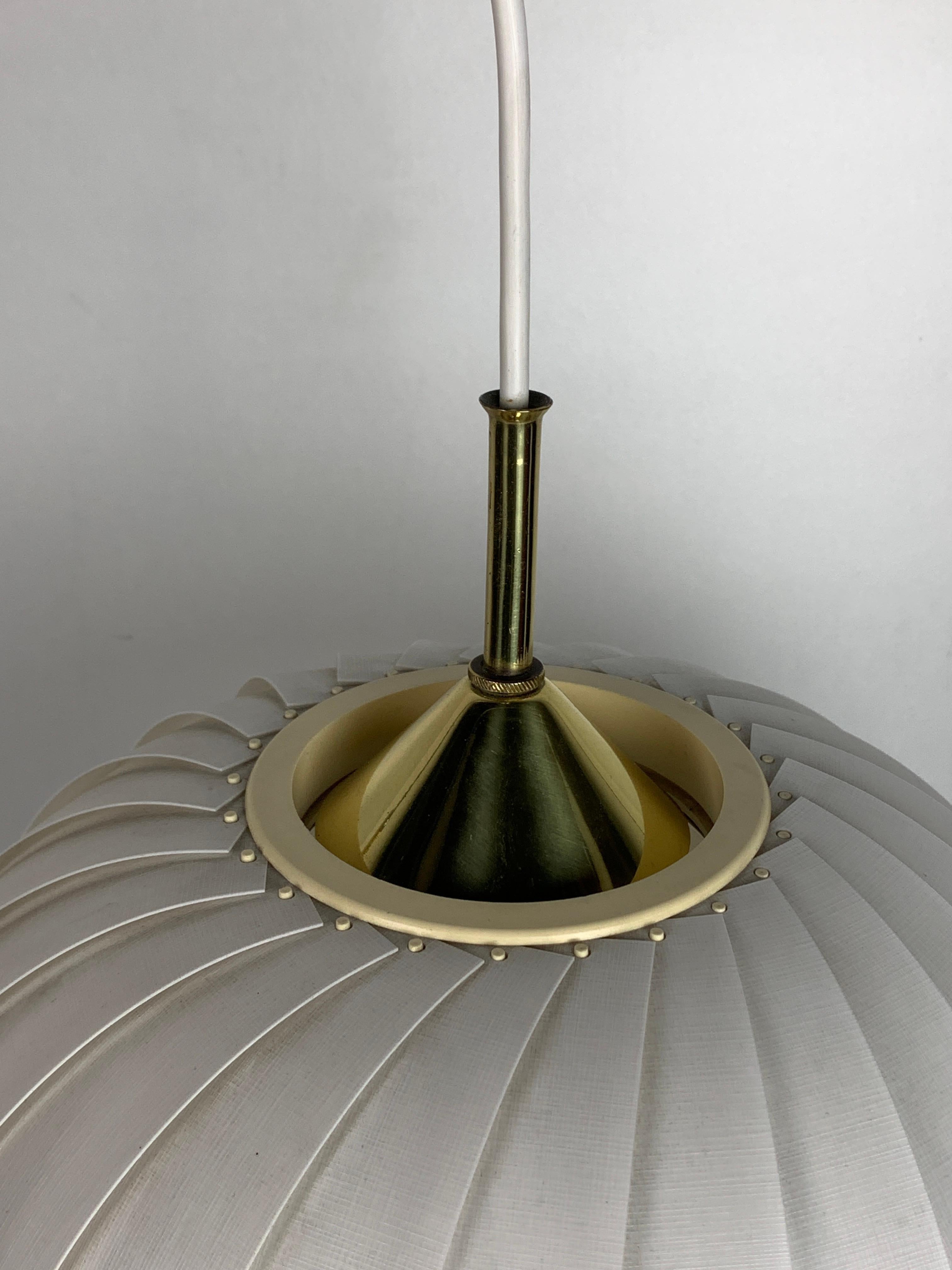 Midcentury extendable brass wall mount with cocoon and sisal shade Lars Schioler in vendita 10