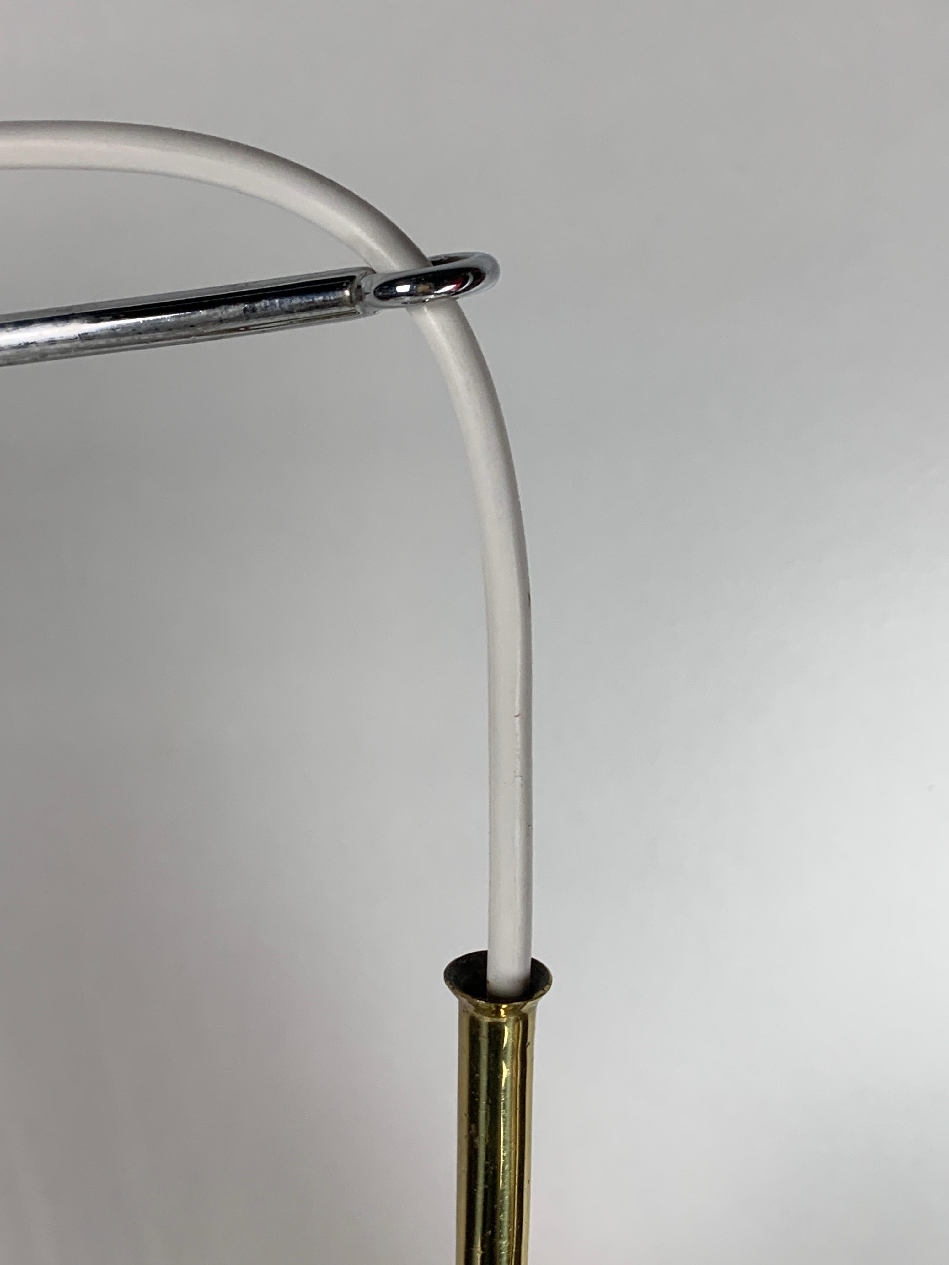 Midcentury extendable brass wall mount with cocoon and sisal shade Lars Schioler in vendita 9