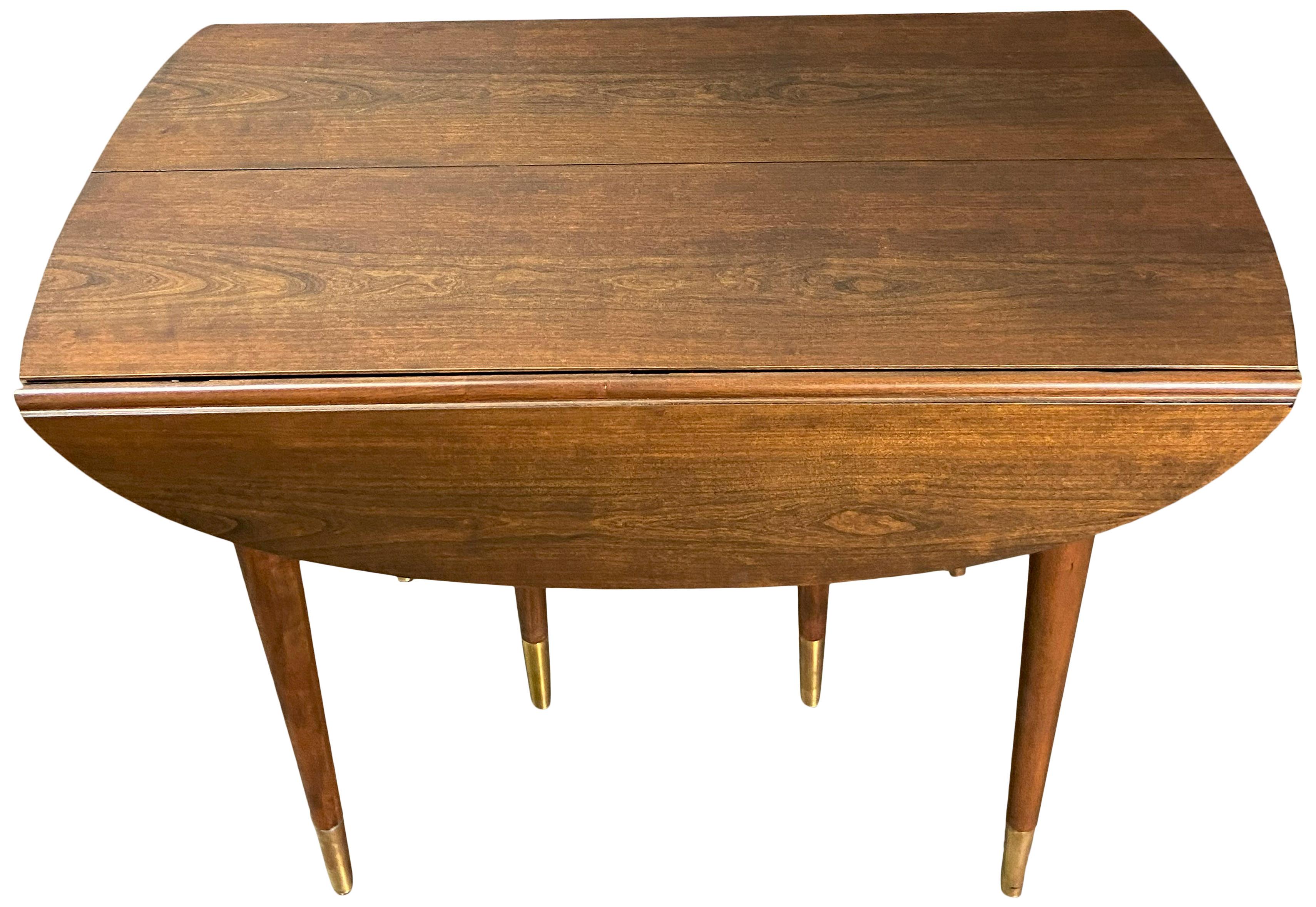 Midcentury Extension Drop-Leaf Dining Table by John Widdicomb In Good Condition In BROOKLYN, NY