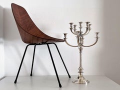 Midcentury Extra Large Hotel Candle Holder in Bronze Silverplated by WMF Germany