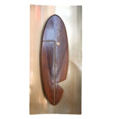 Midcentury "Face" Wall Art Sculpture Pair by Westwood Chadwick