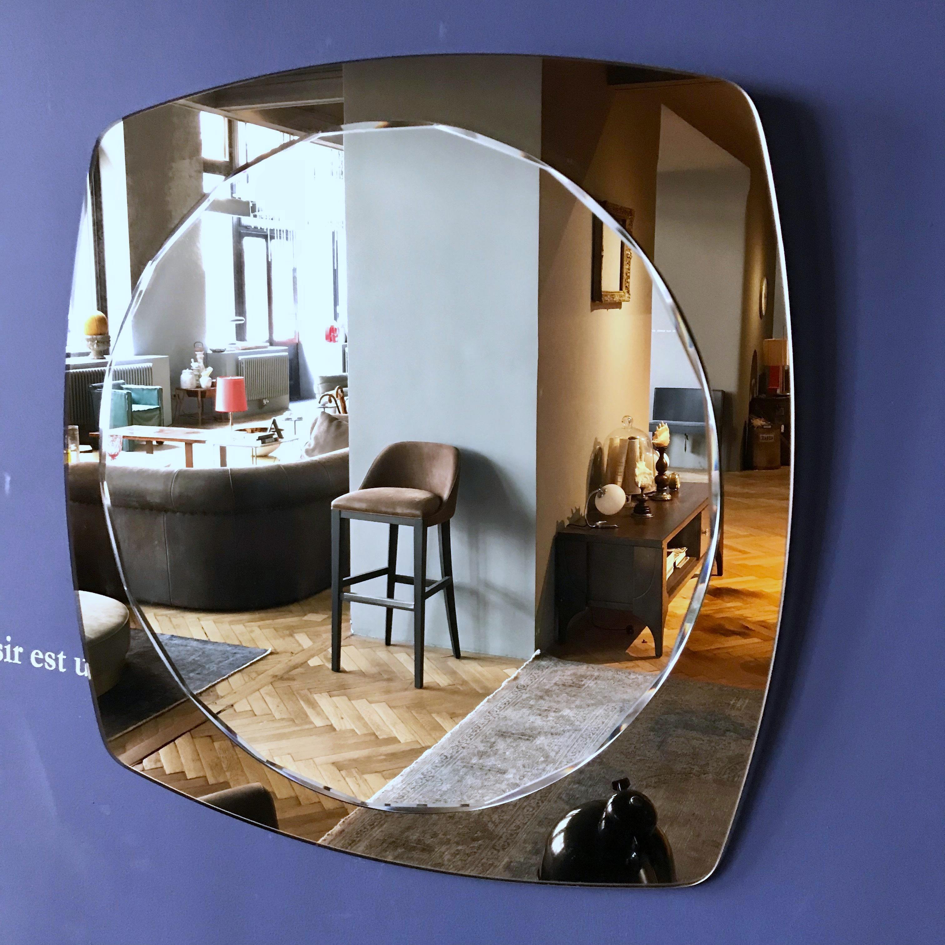 Austrian Midcentury Faceted Mirror in Style of Fontana Arte, 1960s, Austria