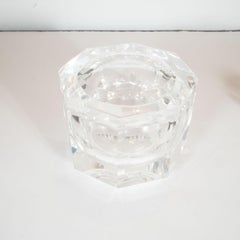 Secchiello per ghiaccio ottagonale in lucite con piano girevole sfaccettato del Midcentury di Carole Stupell
