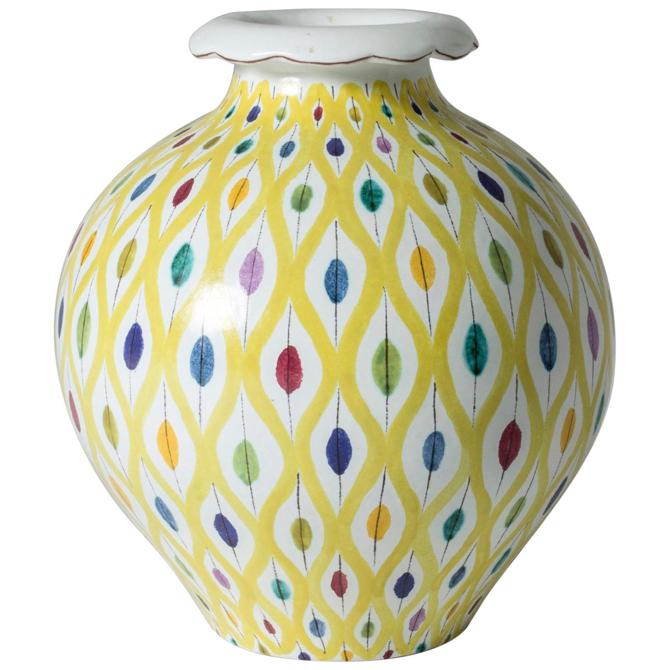 Midcentury Faience Vase by Stig Lindberg