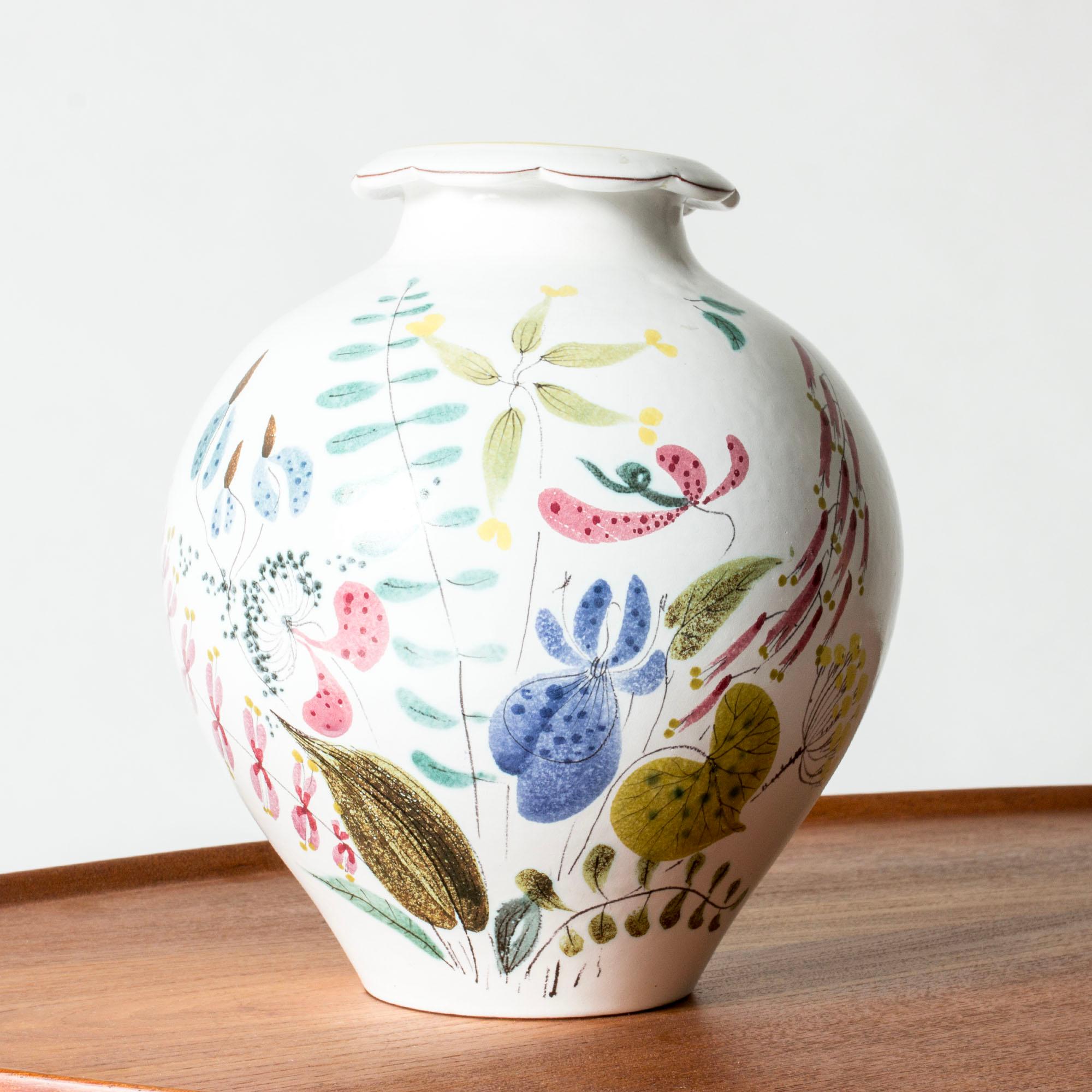 Scandinavo moderno Vaso in maiolica di metà secolo, Stig Lindberg, Gustavsberg, Svezia, 1953 in vendita
