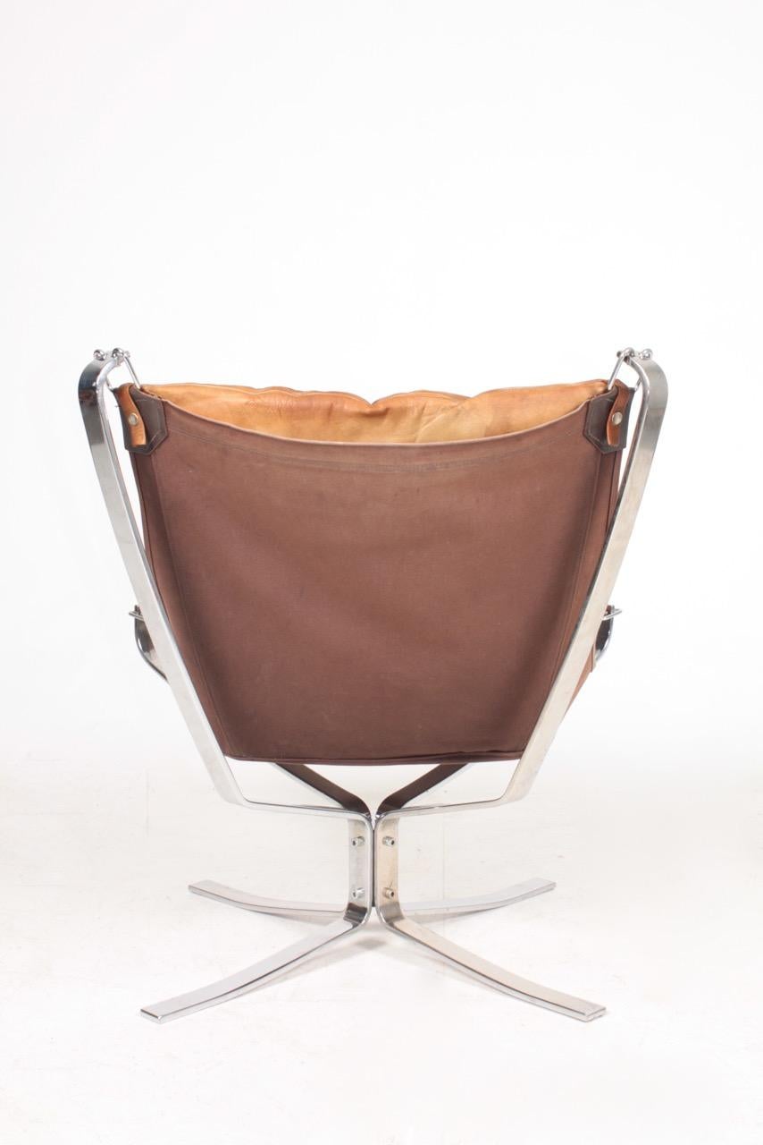 Midcentury Falcon Chair in Patinated Leather by Sigurd Ressel, 1960s 1