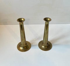 Midcentury Fanfare Brass Candlesticks by Hans Bolling for Torben Ørskov, 1960s