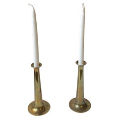 Vintage Midcentury Fanfare Brass Candlesticks by Hans Bolling for Torben Ørskov, 1960s