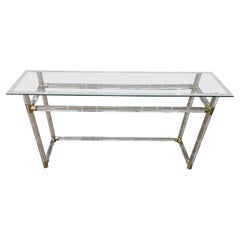 Console en faux bambou et lucite du milieu du siècle dernier de Charles Hollis Jones