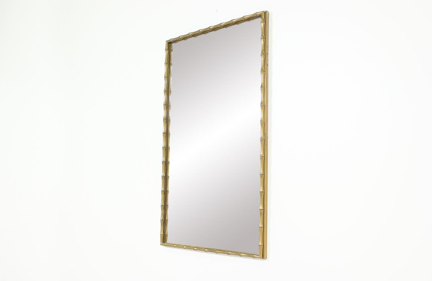 Mid-Century Modern Midcentury Faux Bamboo Mirror by Mastercraft