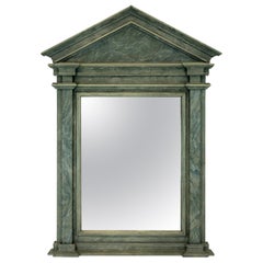 Midcentury Faux Marble Pediment Mirror