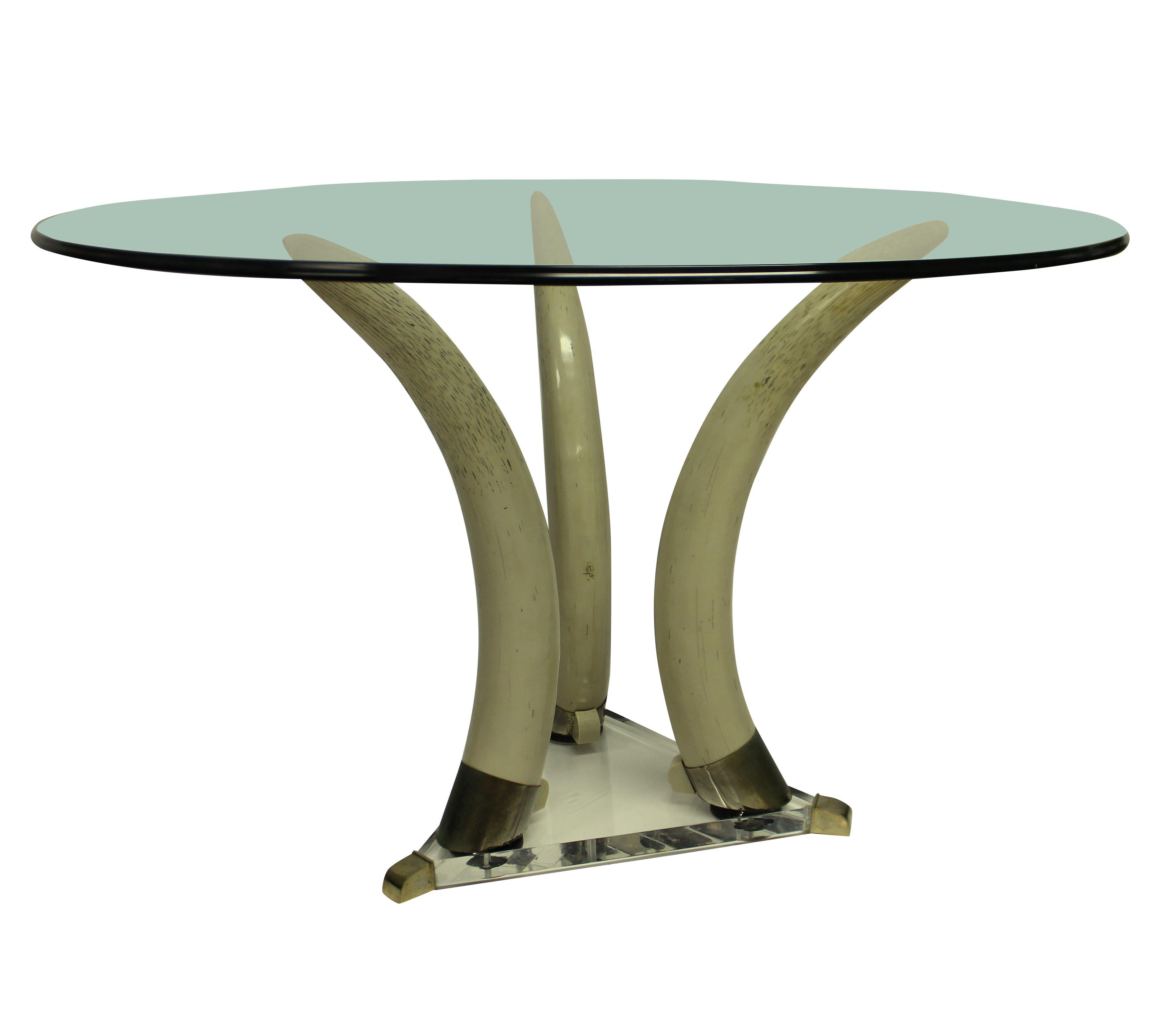 French Mid-Century Faux Tusk Centre Table For Sale