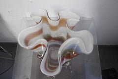 Midcentury Fazzoletto Handkerchief Multicolored Murano Glass Vase, 1970s