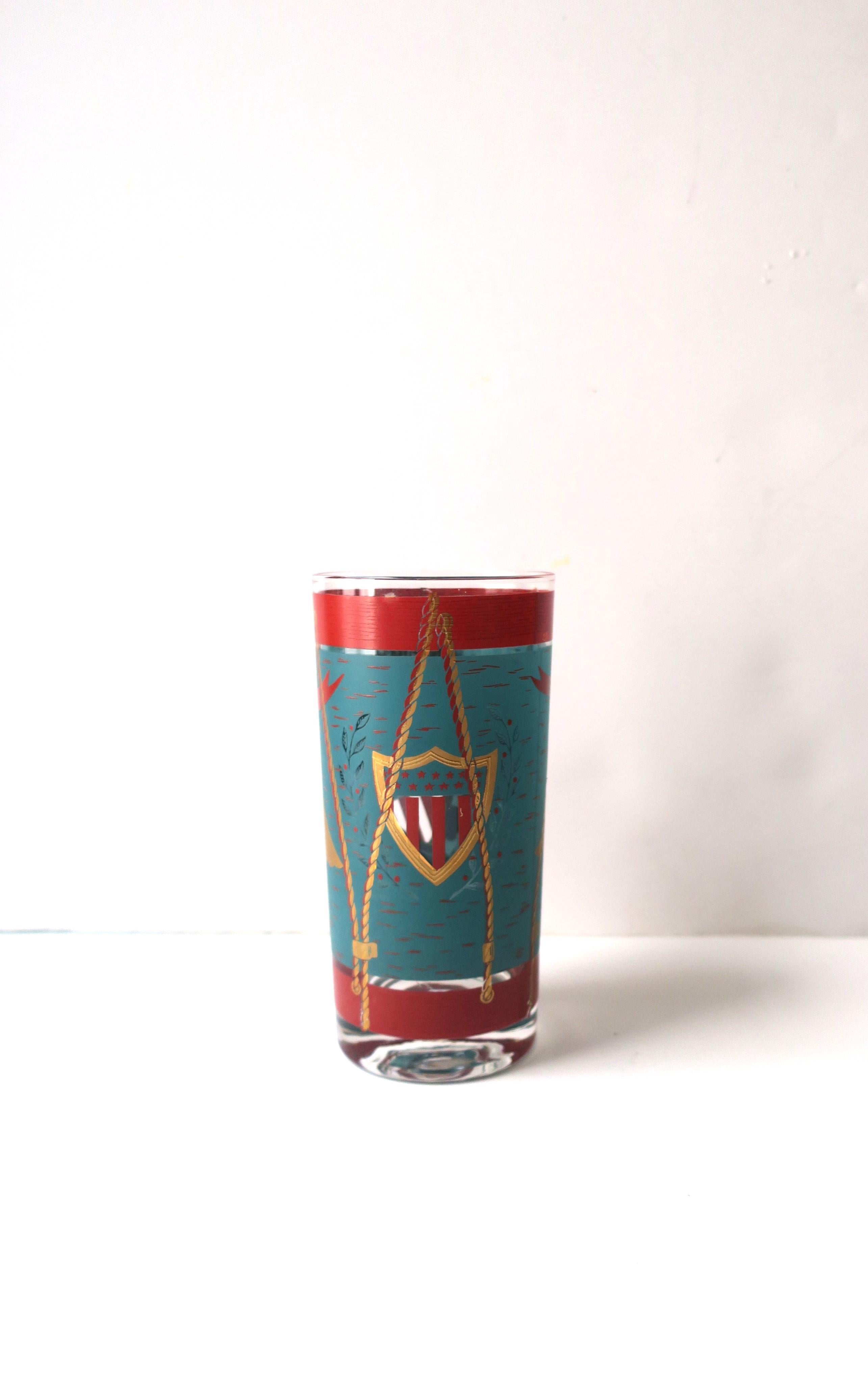 Midcentury Federal Design Highball Cocktail Glasses, Set of 5 For Sale 6