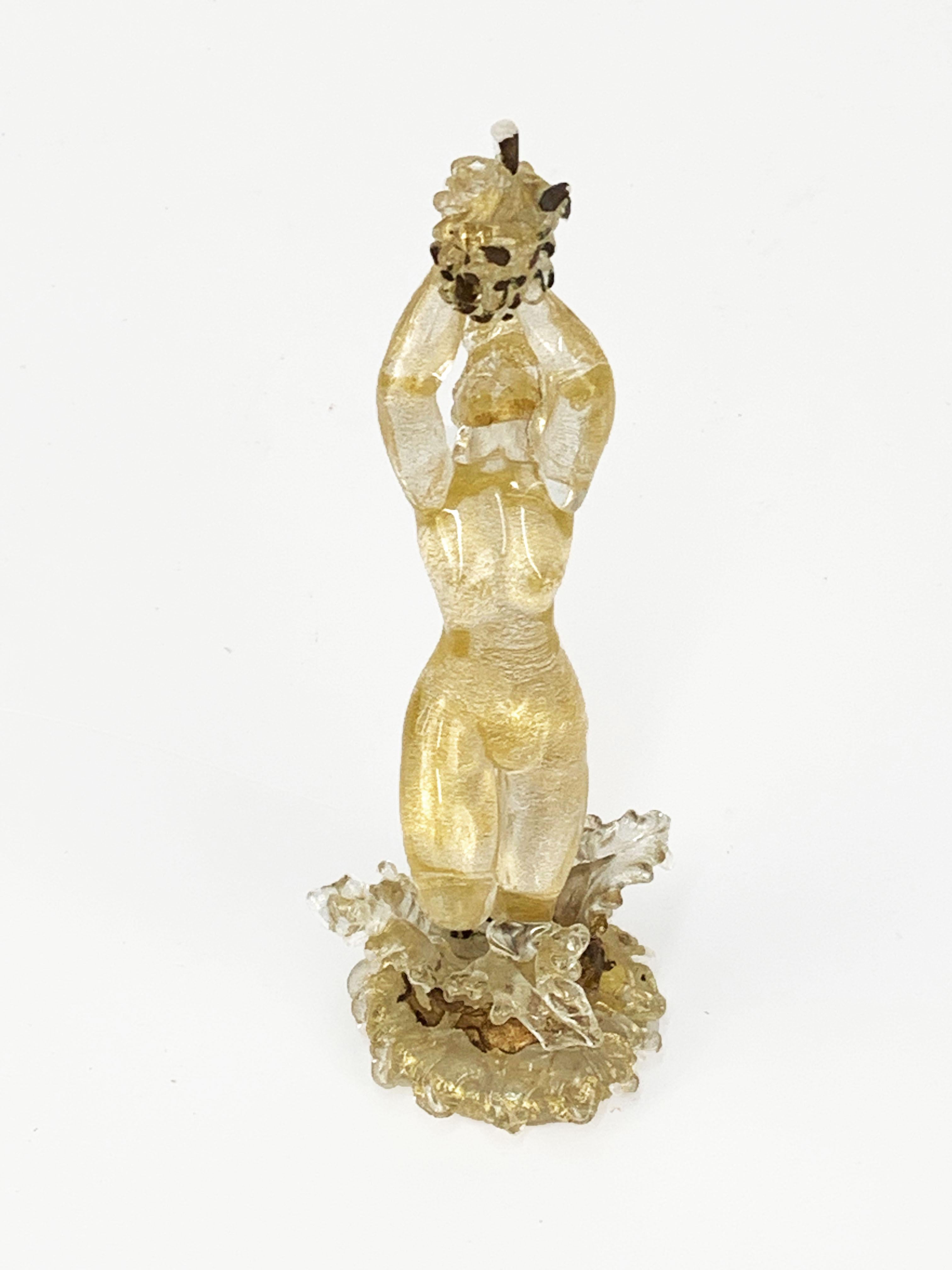 Midcentury Female Murano Glass and Gold Statue Attributed to Ercole Barovier 8