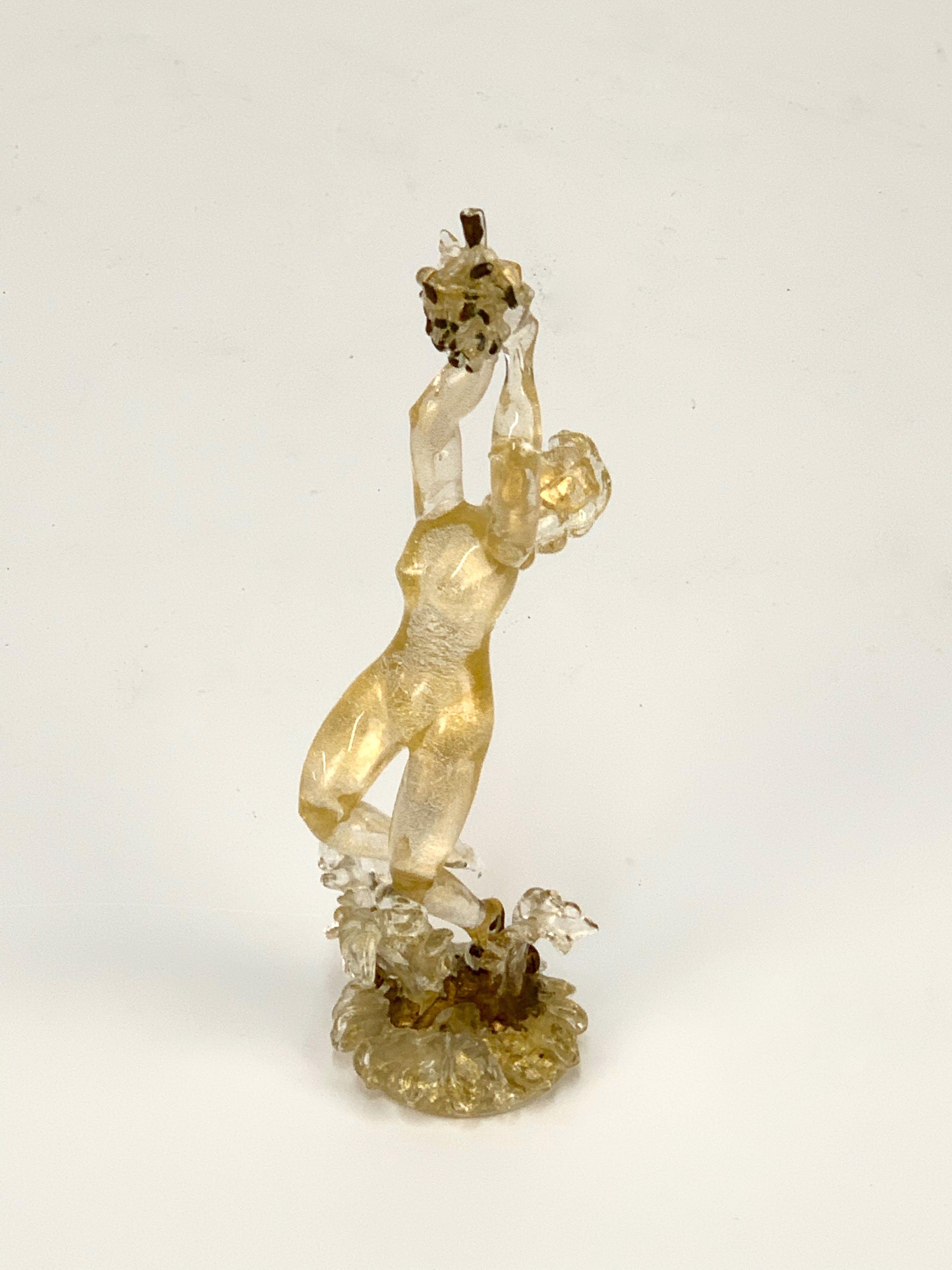 Midcentury Female Murano Glass and Gold Statue Attributed to Ercole Barovier 10