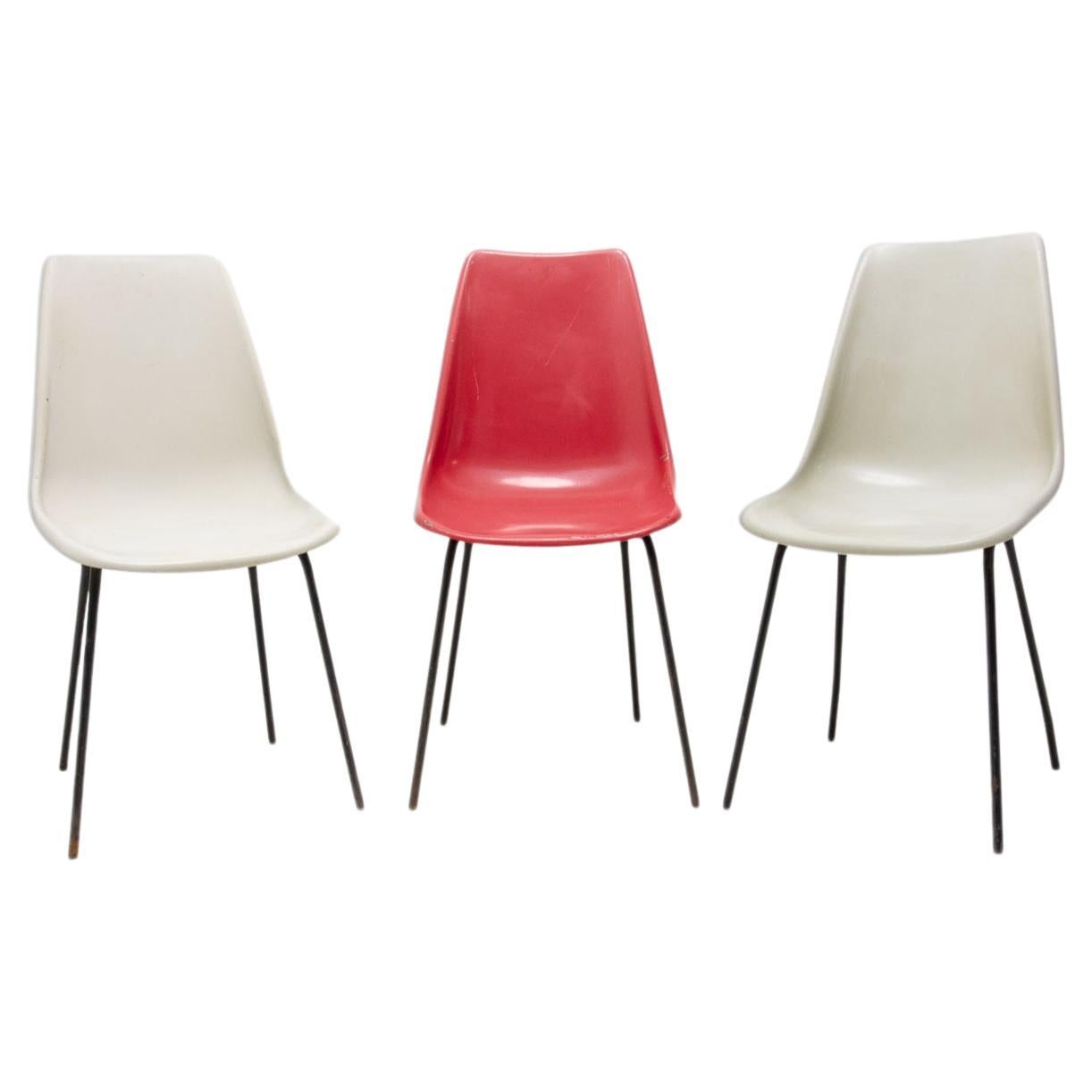 Midcentury Fiberglass Chairs by Miroslav Navrátil for Vertex, 1960´S, Set of 3