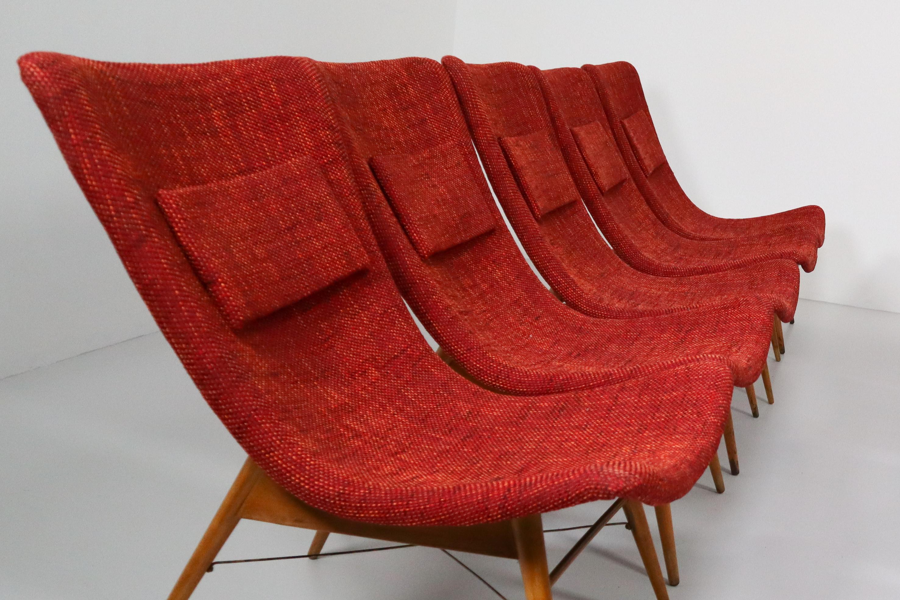 Mid-20th Century Midcentury Modern  Fiberglass Lounge Chairs by Miroslav Navratil 