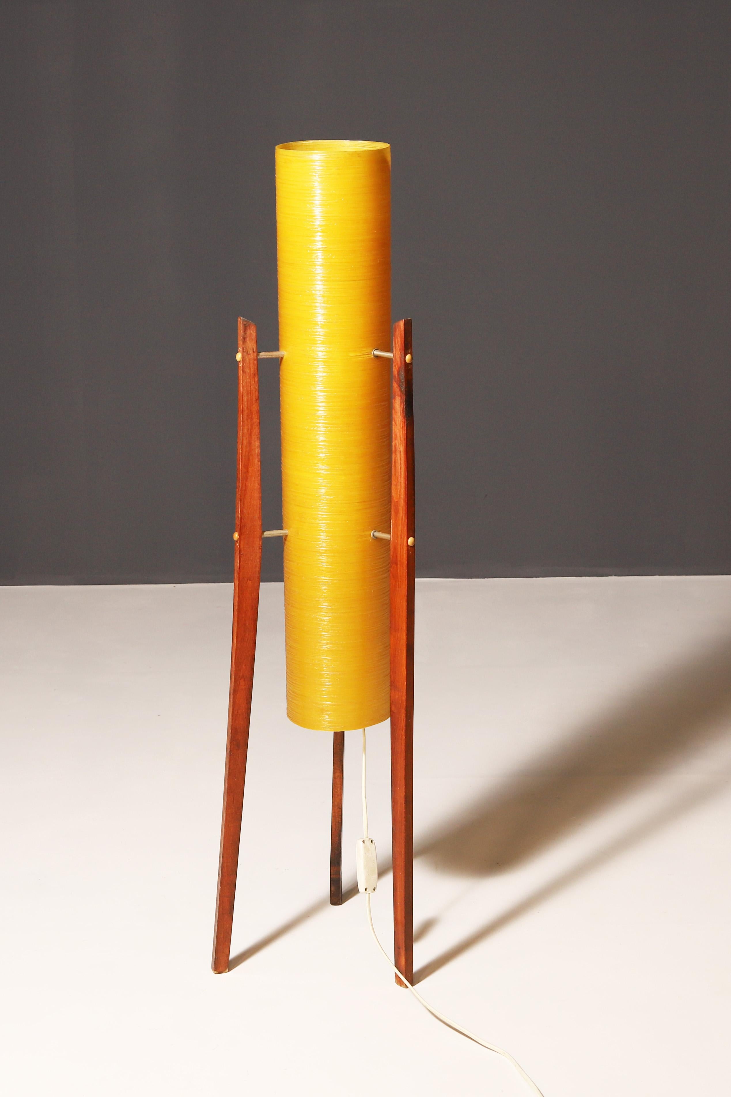 Mid-Century Modern Midcentury Fibreglass Rocket Floor Lamp, 1960´s, Czechoslovakia For Sale