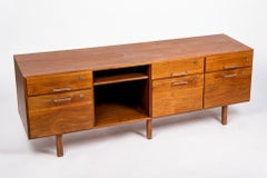 Midcentury File Cabinet Credenza in Walnut Wood by Jens Risom