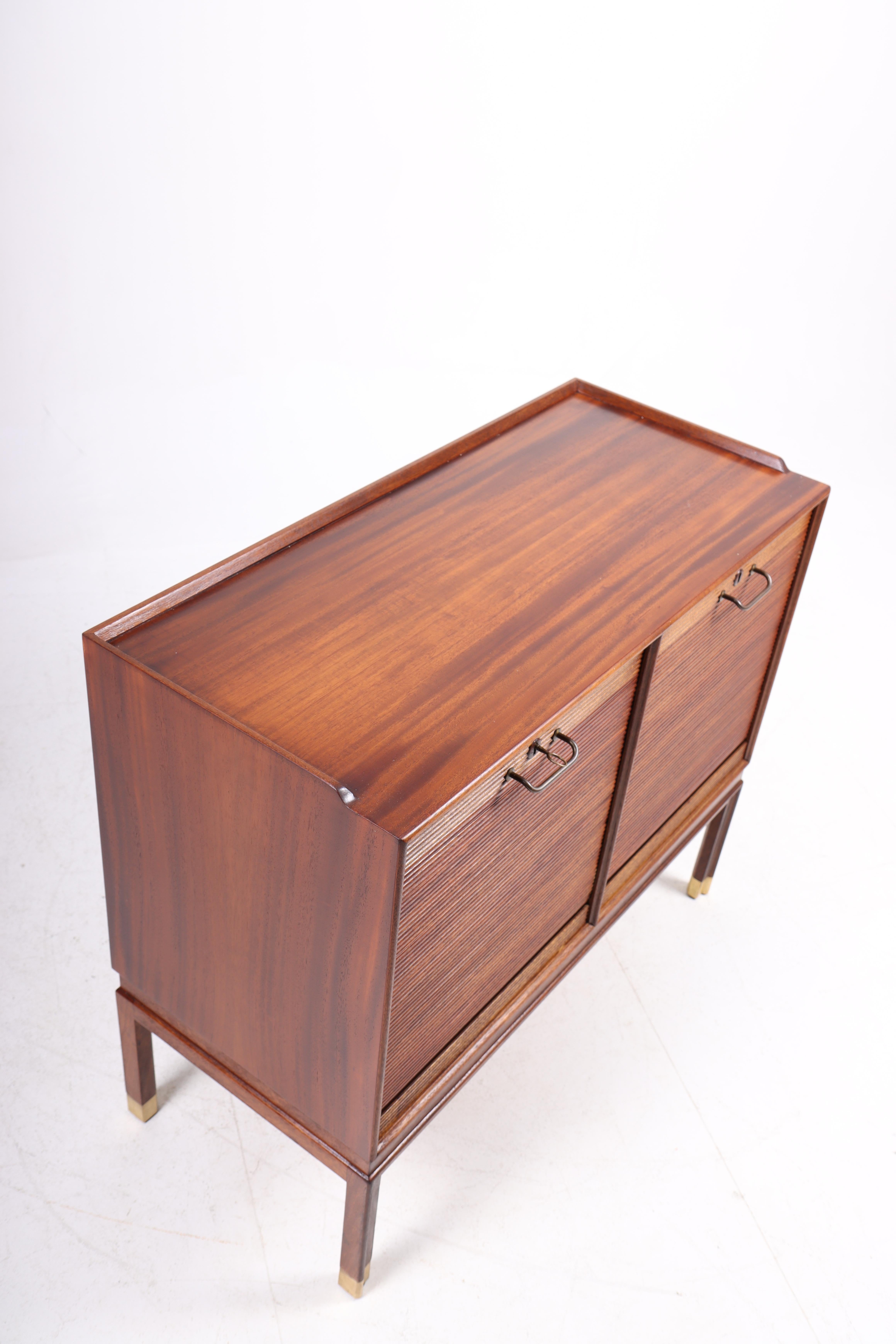 Midcentury File Cabinet in Mahogany with Tambour Doors, 1950s For Sale 1