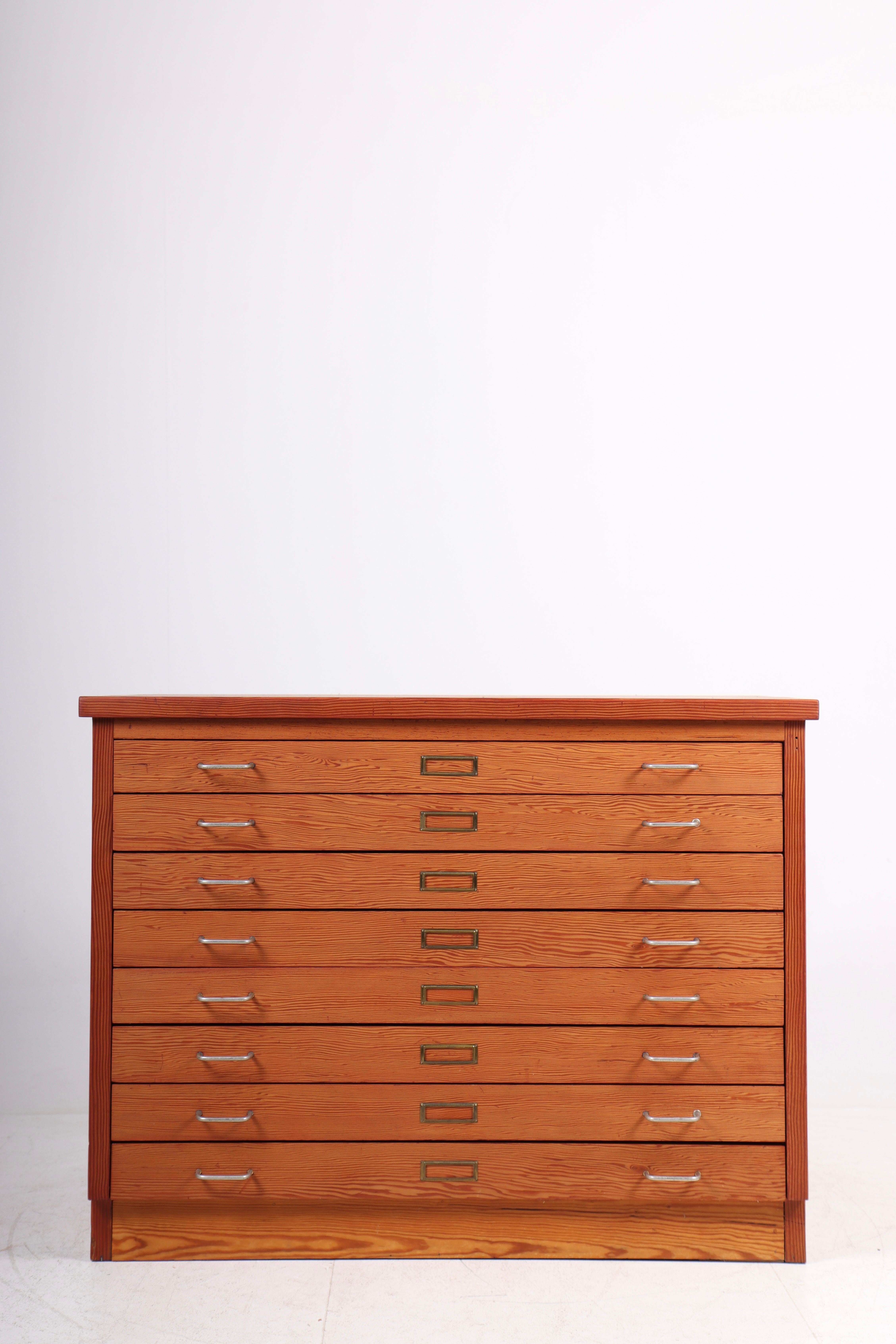 File cabinet in oregon pine, designed and made in Denmark. Great original condition.