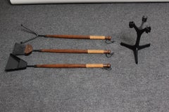 Midcentury Fire Tools in Papercord, Ash, and Iron