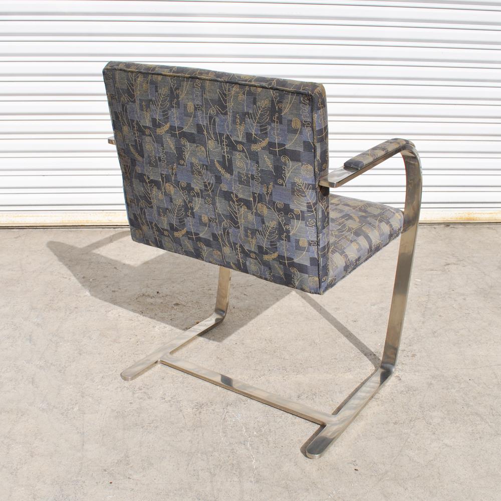 20th Century 1  Stainless Steel Flat Bar Mies Van Der Rohe Brno Chair for Knoll