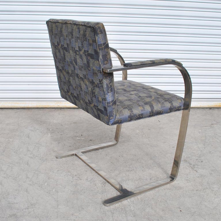 Midcentury Flat Bar Mies Van Der Rohe Brno Chair for Knoll For Sale at 1stdibs