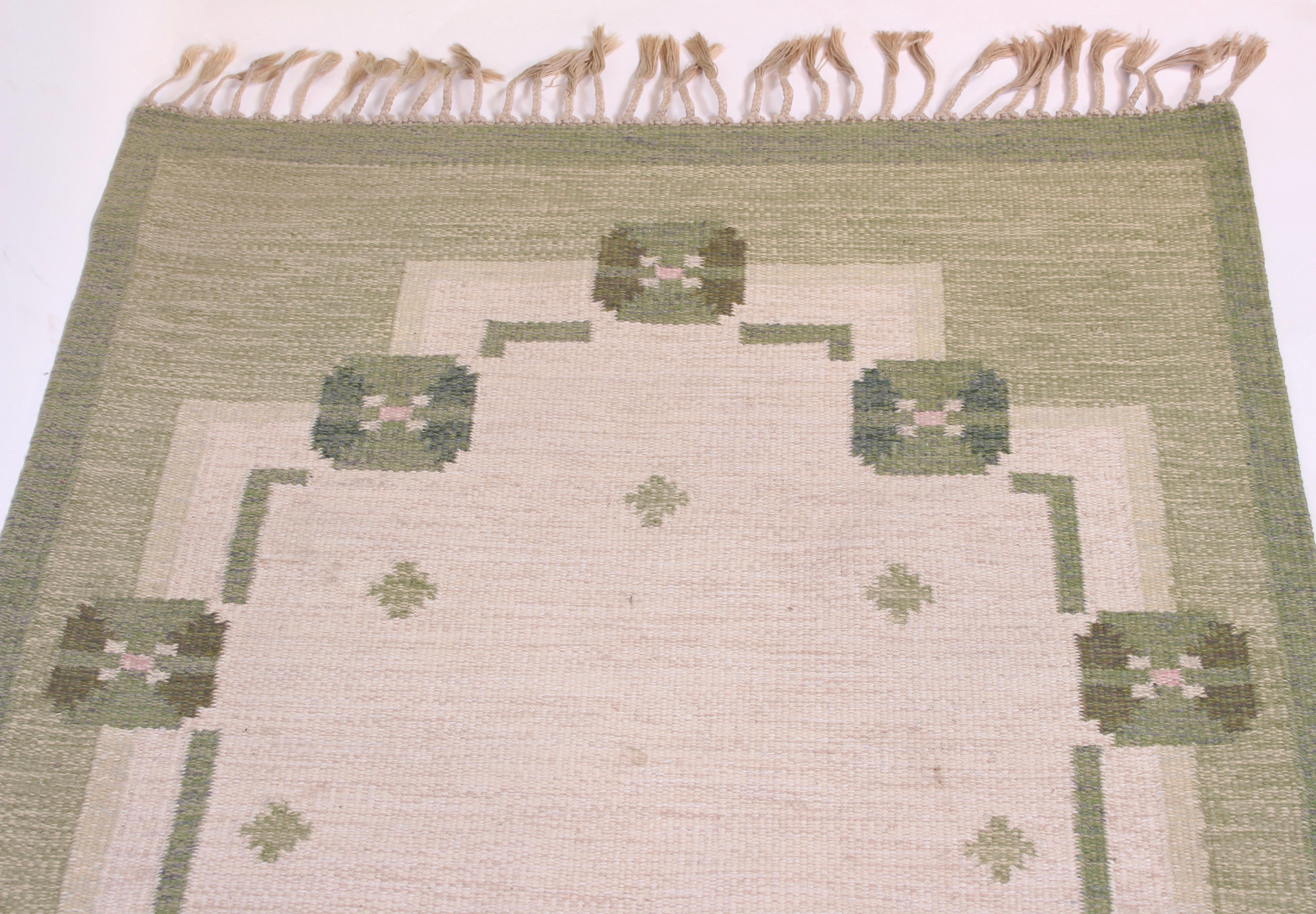 Scandinavian Modern Midcentury Flat-Weave Carpet by Anna-Johanna Ångström, 1960s For Sale