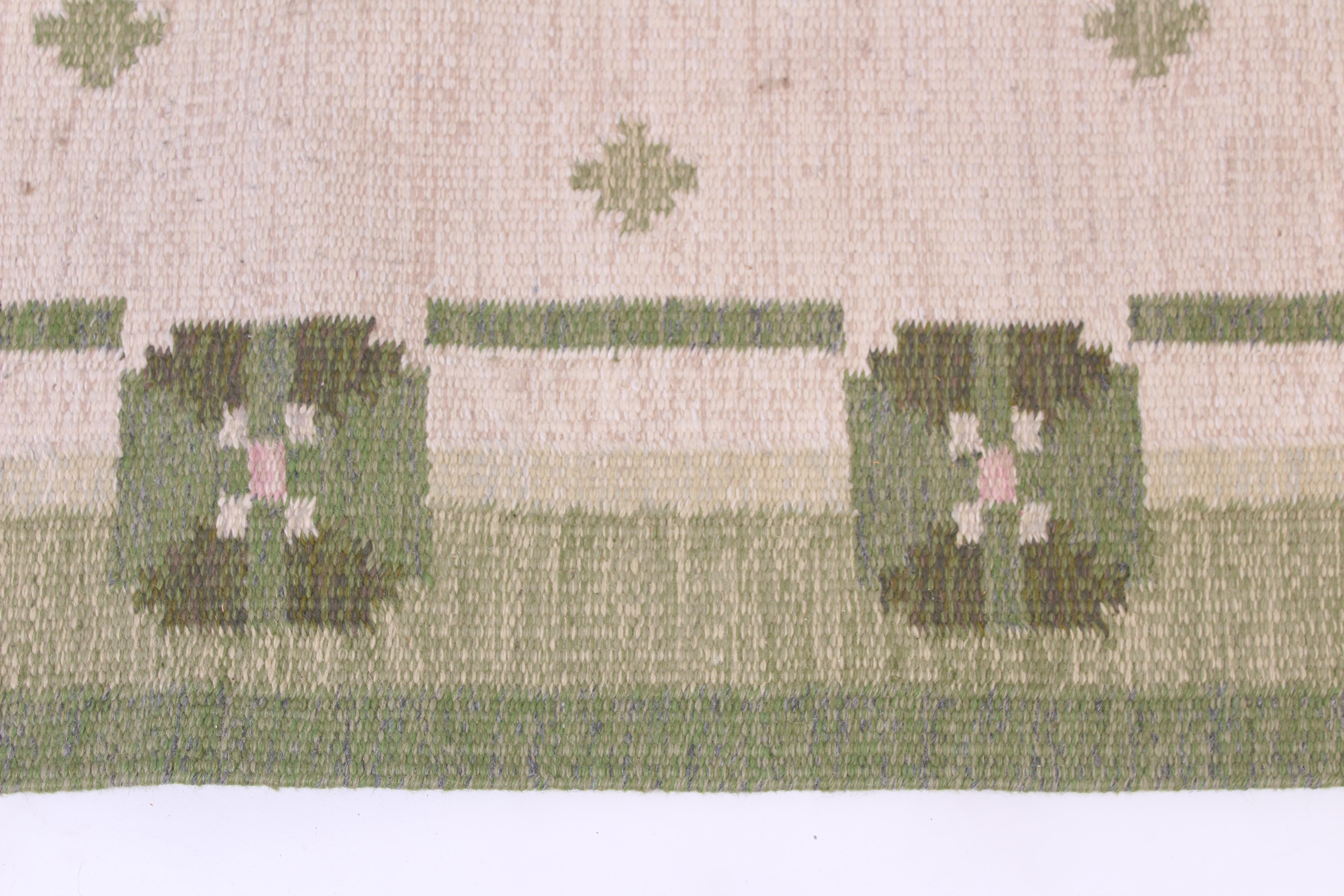 Midcentury Flat-Weave Carpet by Anna-Johanna Ångström, 1960s In Good Condition For Sale In Malmo, SE