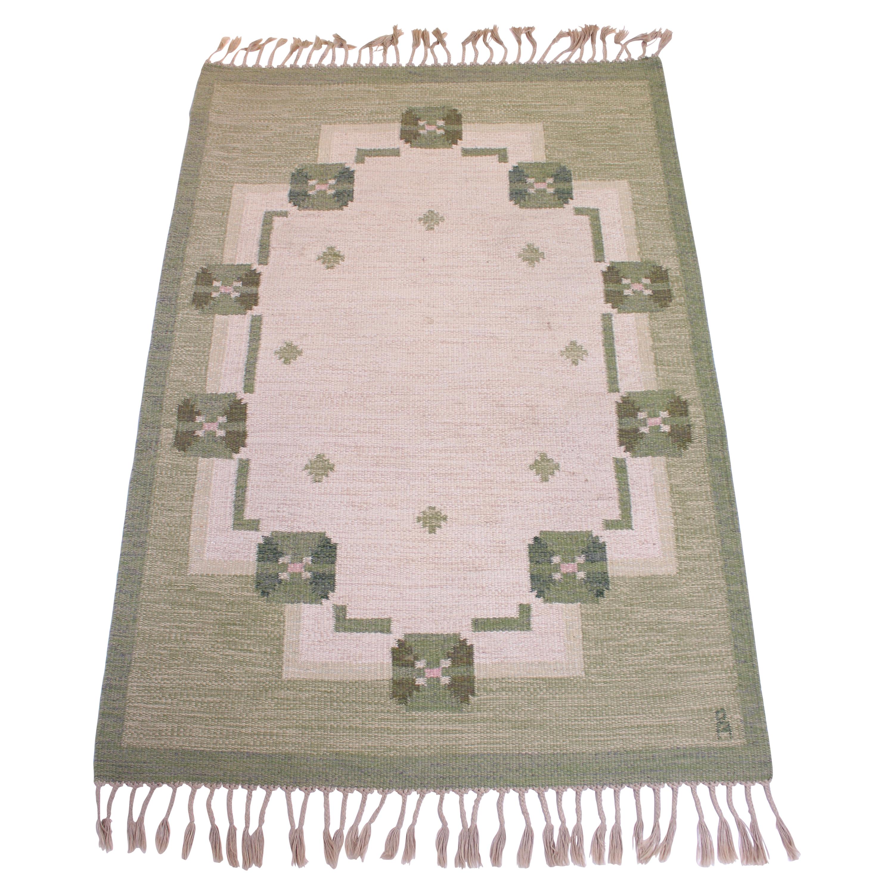 Midcentury Flat-Weave Carpet by Anna-Johanna Ångström, 1960s For Sale
