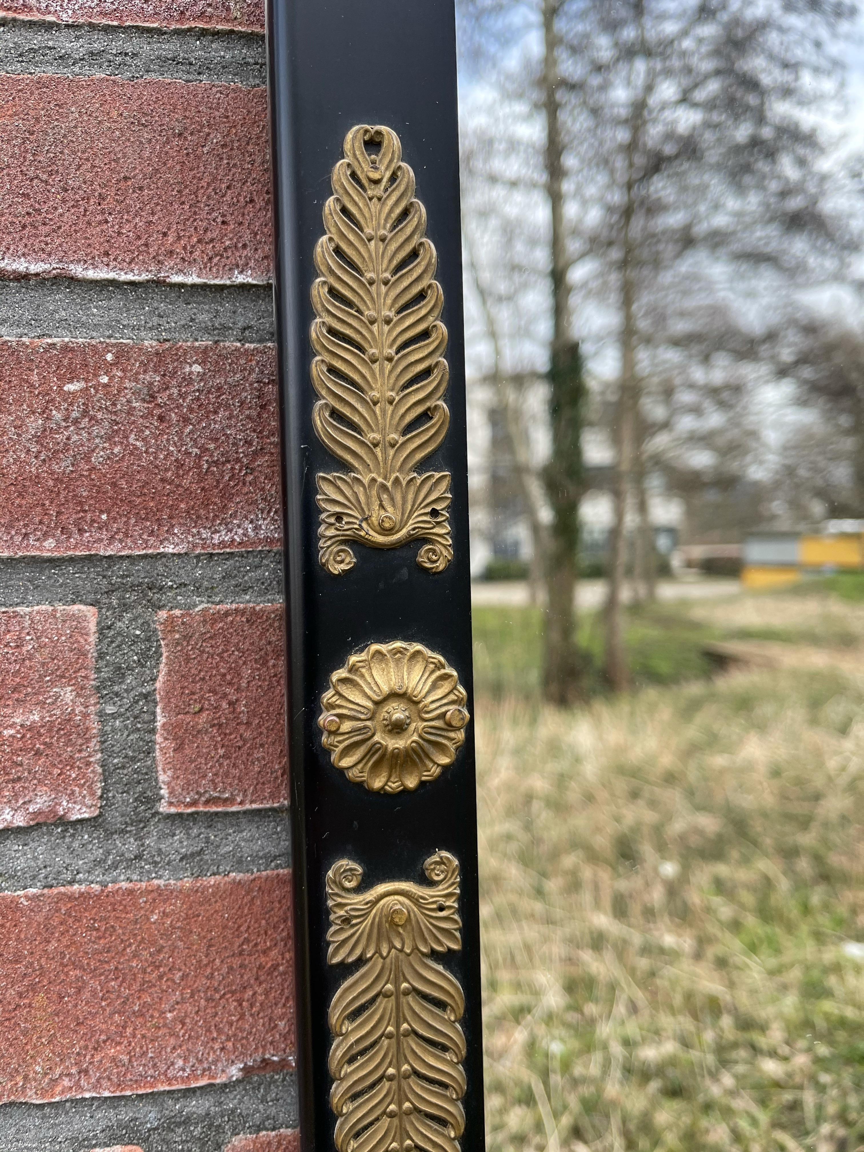 Midcentury Floating Console Table with Travertine Marble Top and Matching Mirror 9