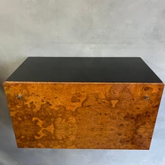 Midcentury Floating Wall Cabinet in Burl Wood