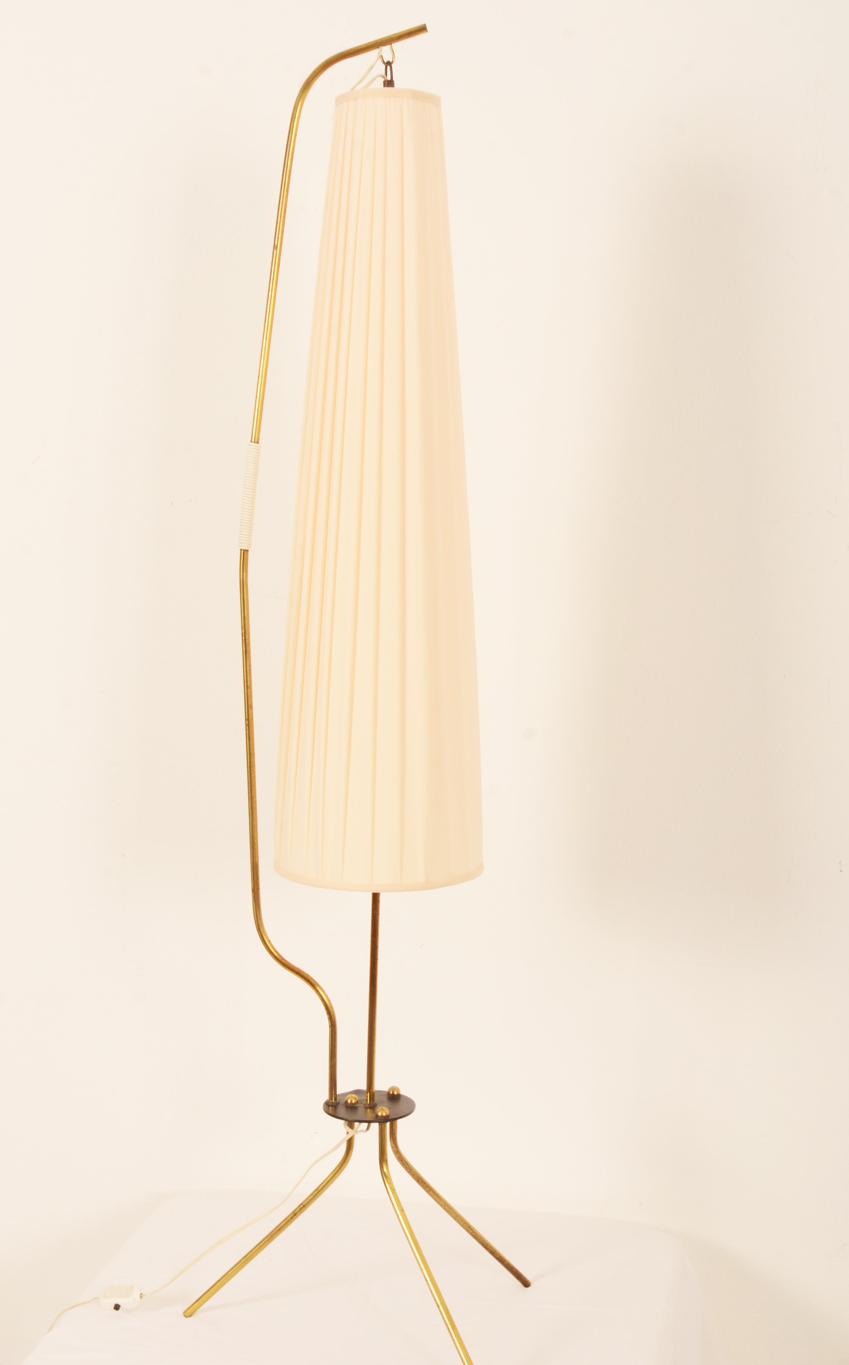 Midcentury Floor Brass Lamp by Rupert Nikoll For Sale 4