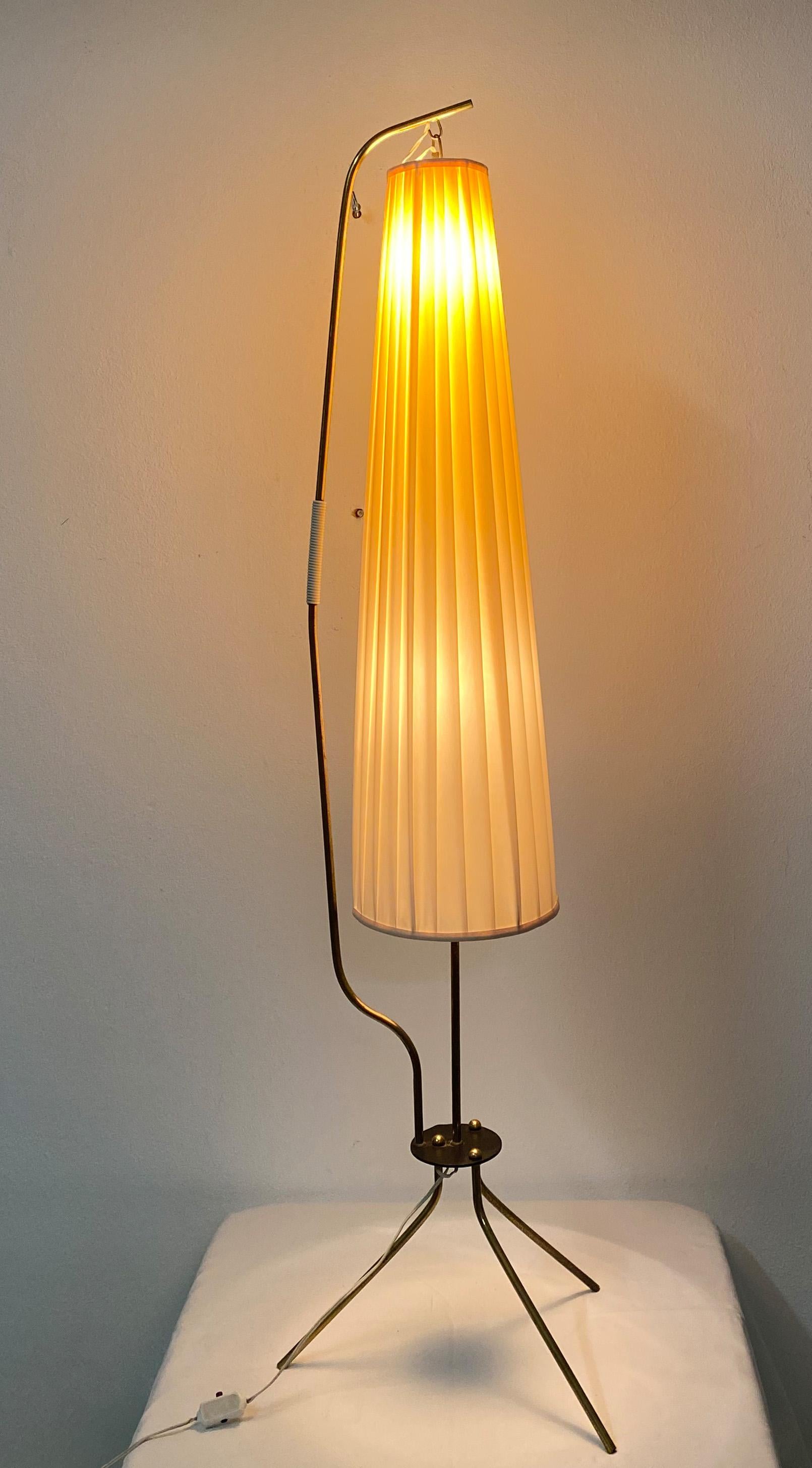 Midcentury Floor Brass Lamp by Rupert Nikoll For Sale 8