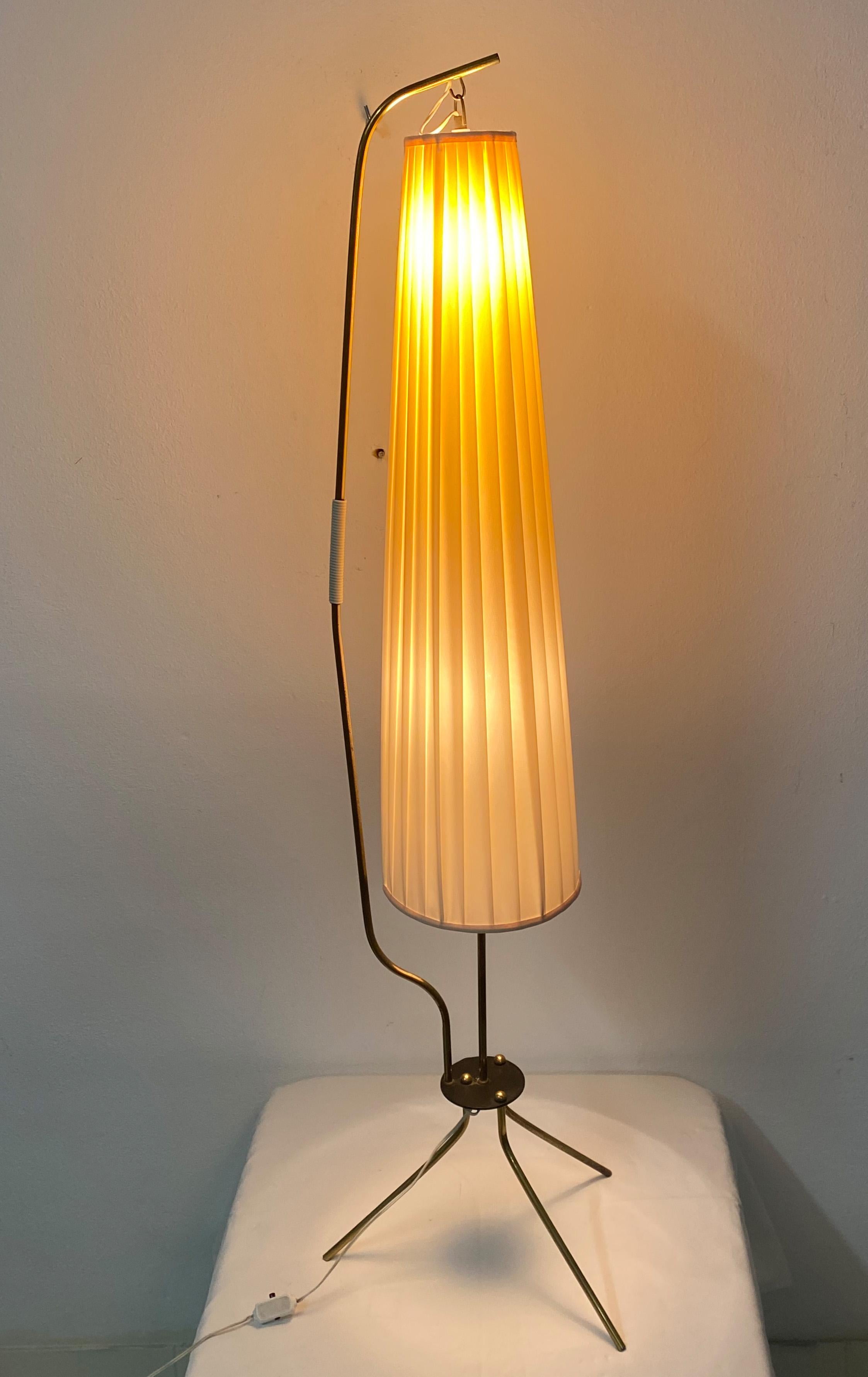 Midcentury Floor Brass Lamp by Rupert Nikoll For Sale 9