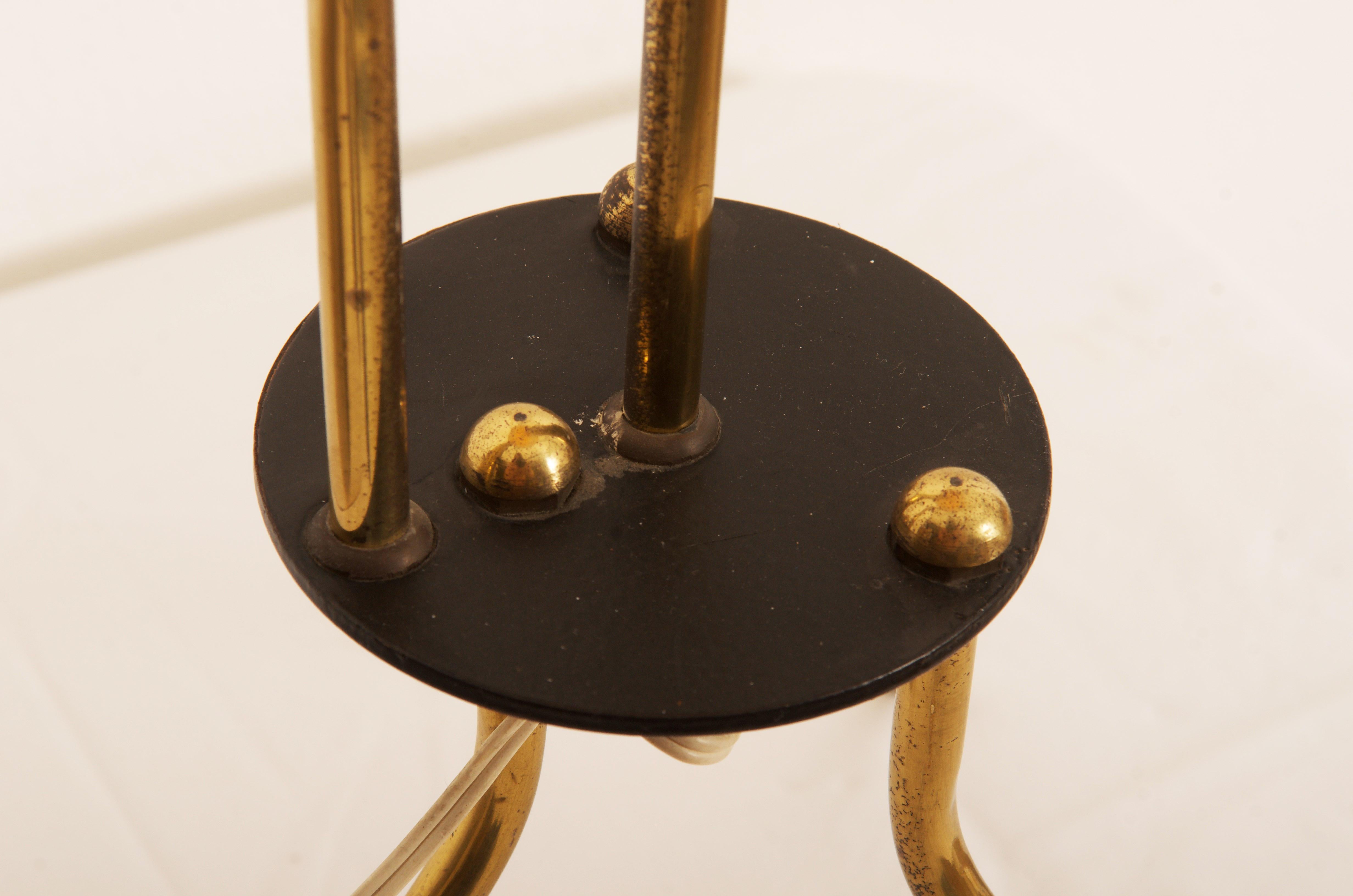 Midcentury Floor Brass Lamp by Rupert Nikoll In Fair Condition For Sale In Vienna, AT
