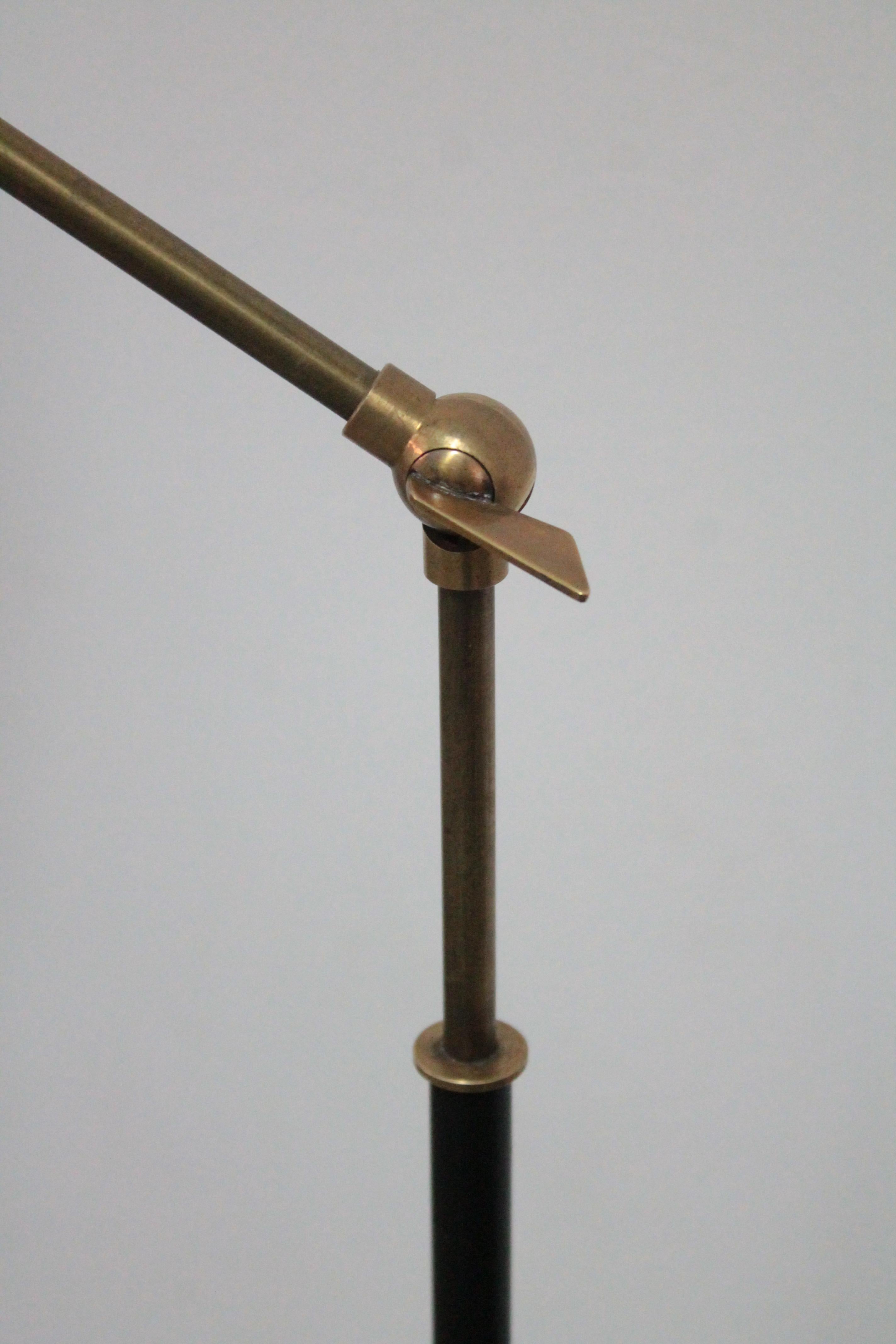 Mid-20th Century Midcentury Floor Lamp adjustable brass Stilnovo