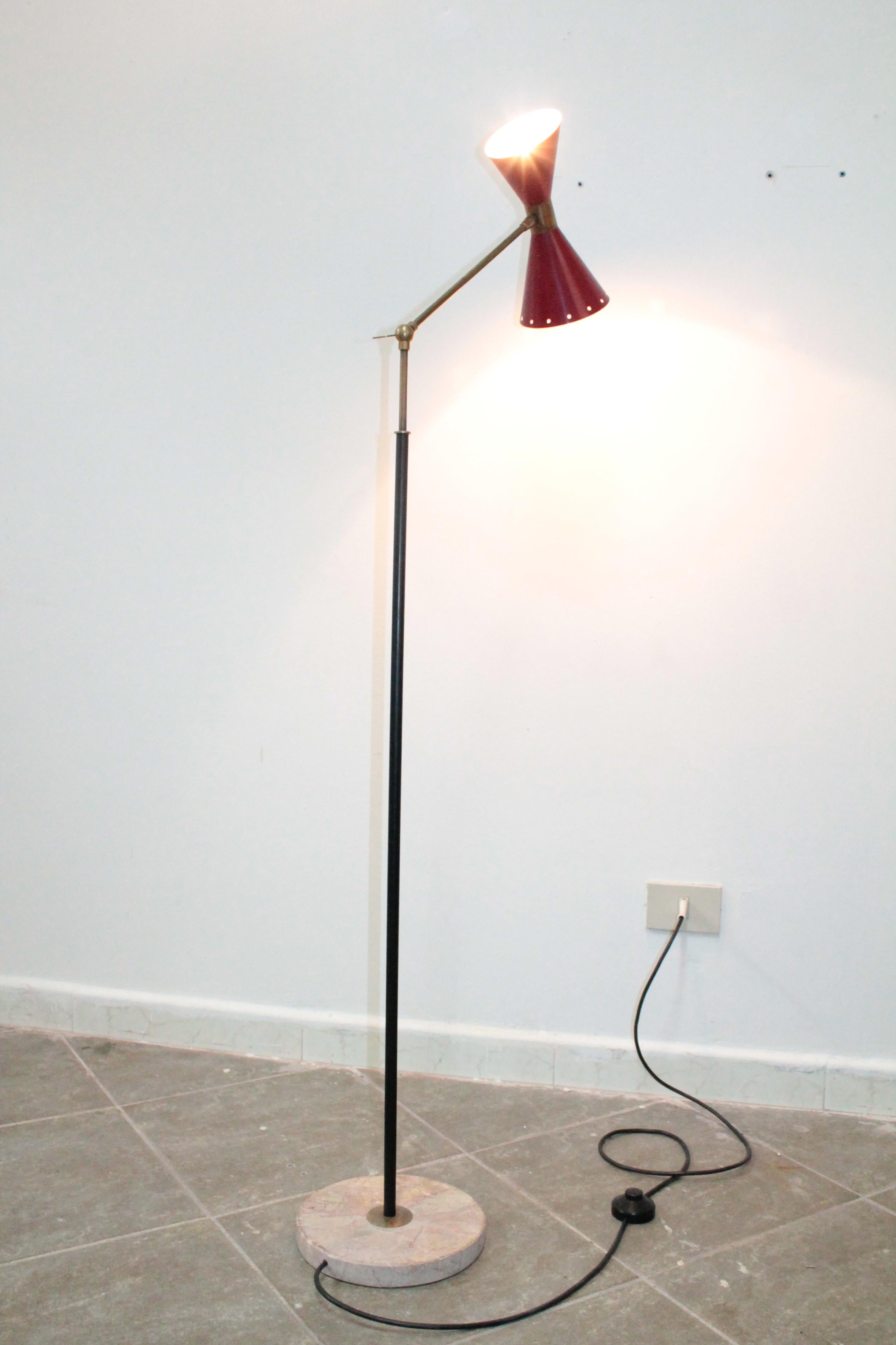 Midcentury Floor Lamp adjustable brass Stilnovo 2
