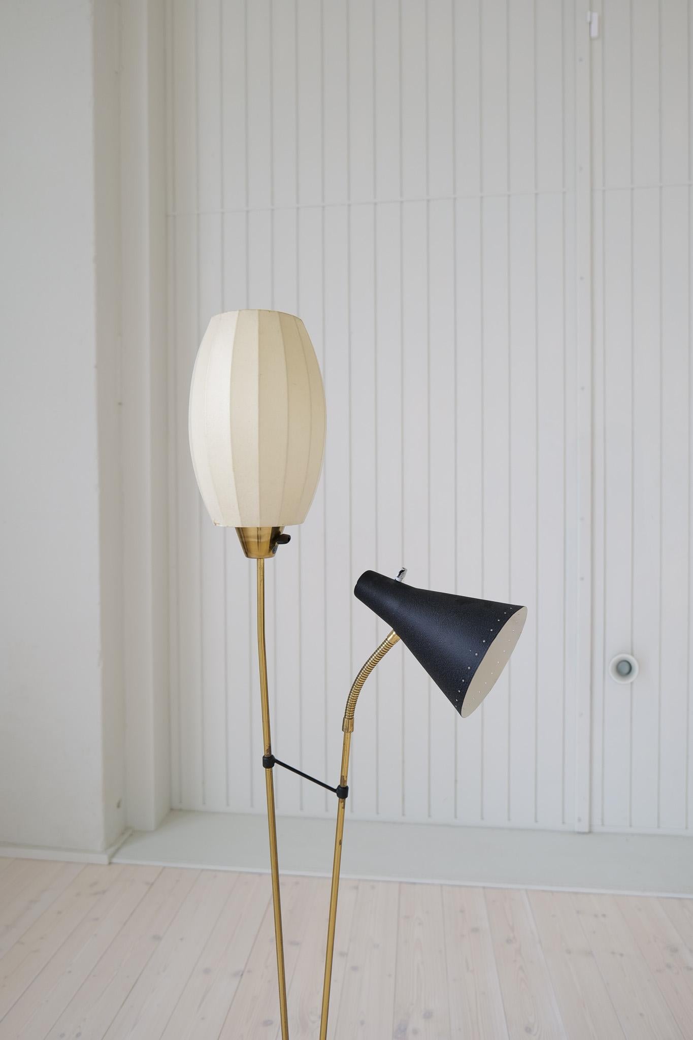 Midcentury Floor Lamp Attributed to Hans Bergström for Ateljé Lyktan Sweden 1950 For Sale 1