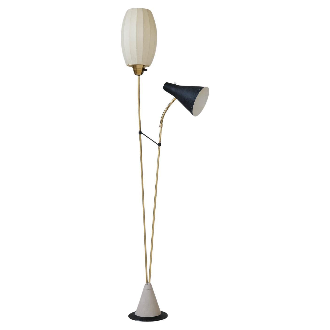 Midcentury Floor Lamp Attributed to Hans Bergström for Ateljé Lyktan Sweden 1950