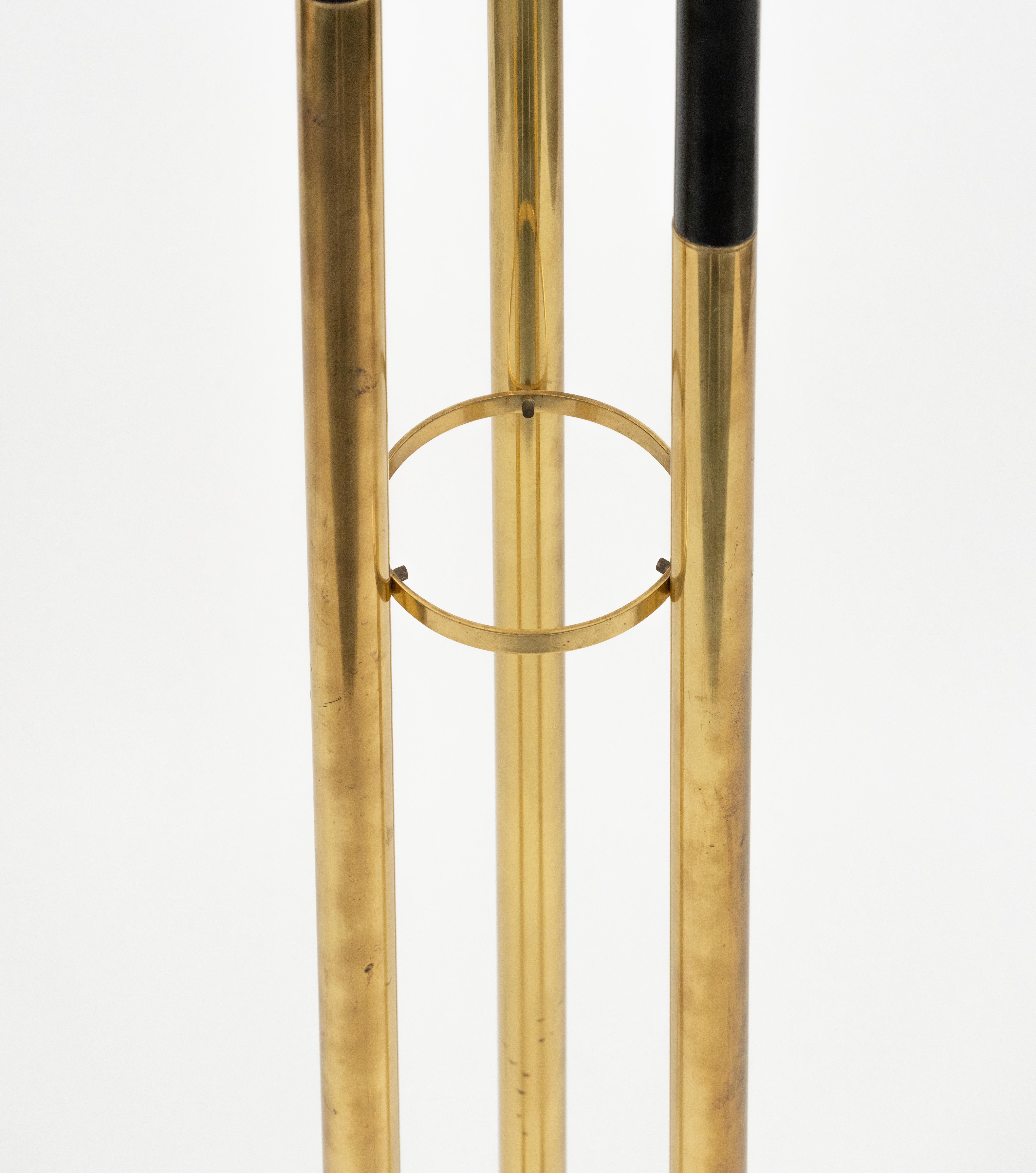 Midcentury Floor Lamp Brass and Murano Glass Mazzega Style, Italy 1970s For Sale 7