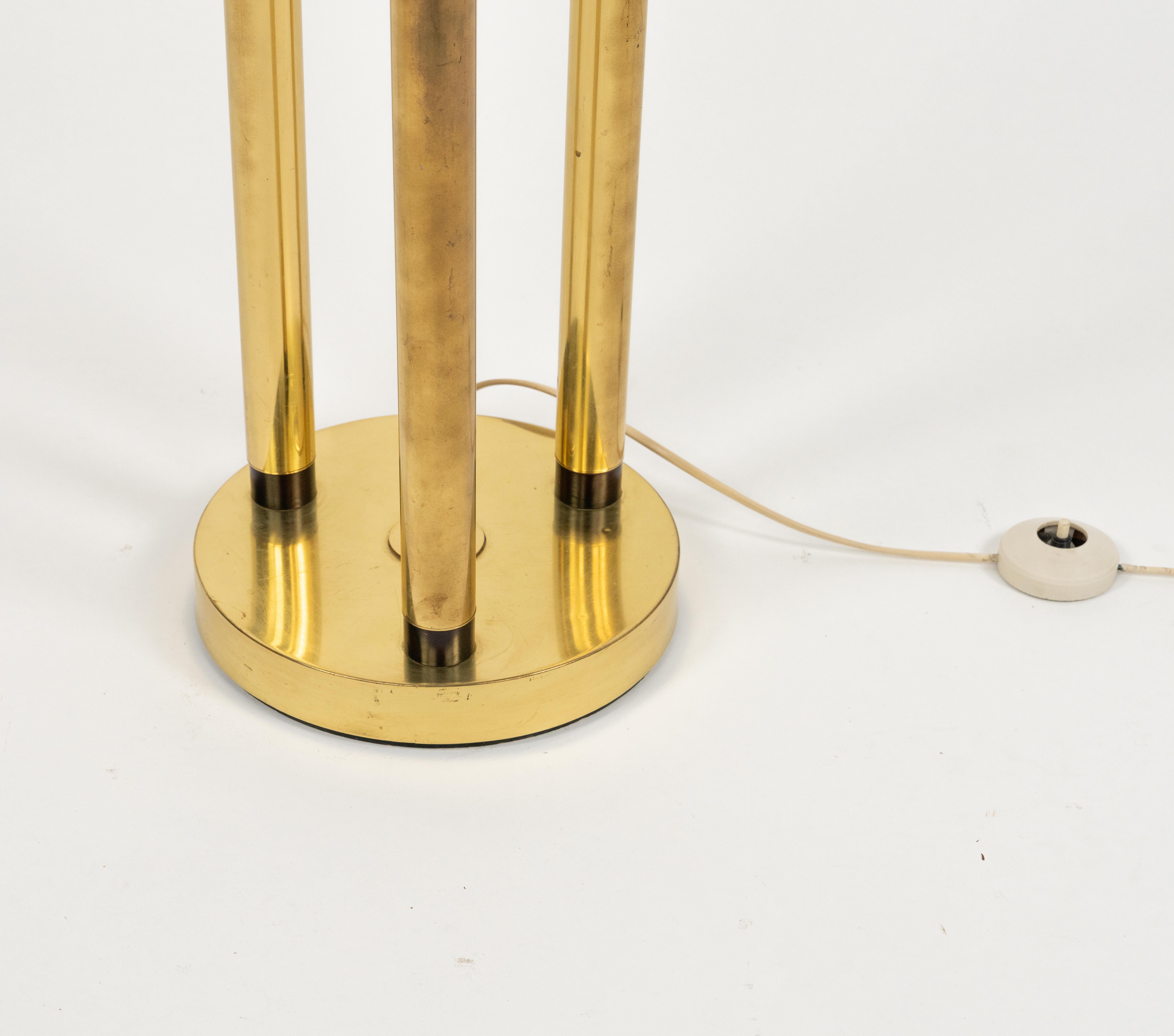 Midcentury Floor Lamp Brass and Murano Glass Mazzega Style, Italy 1970s For Sale 8