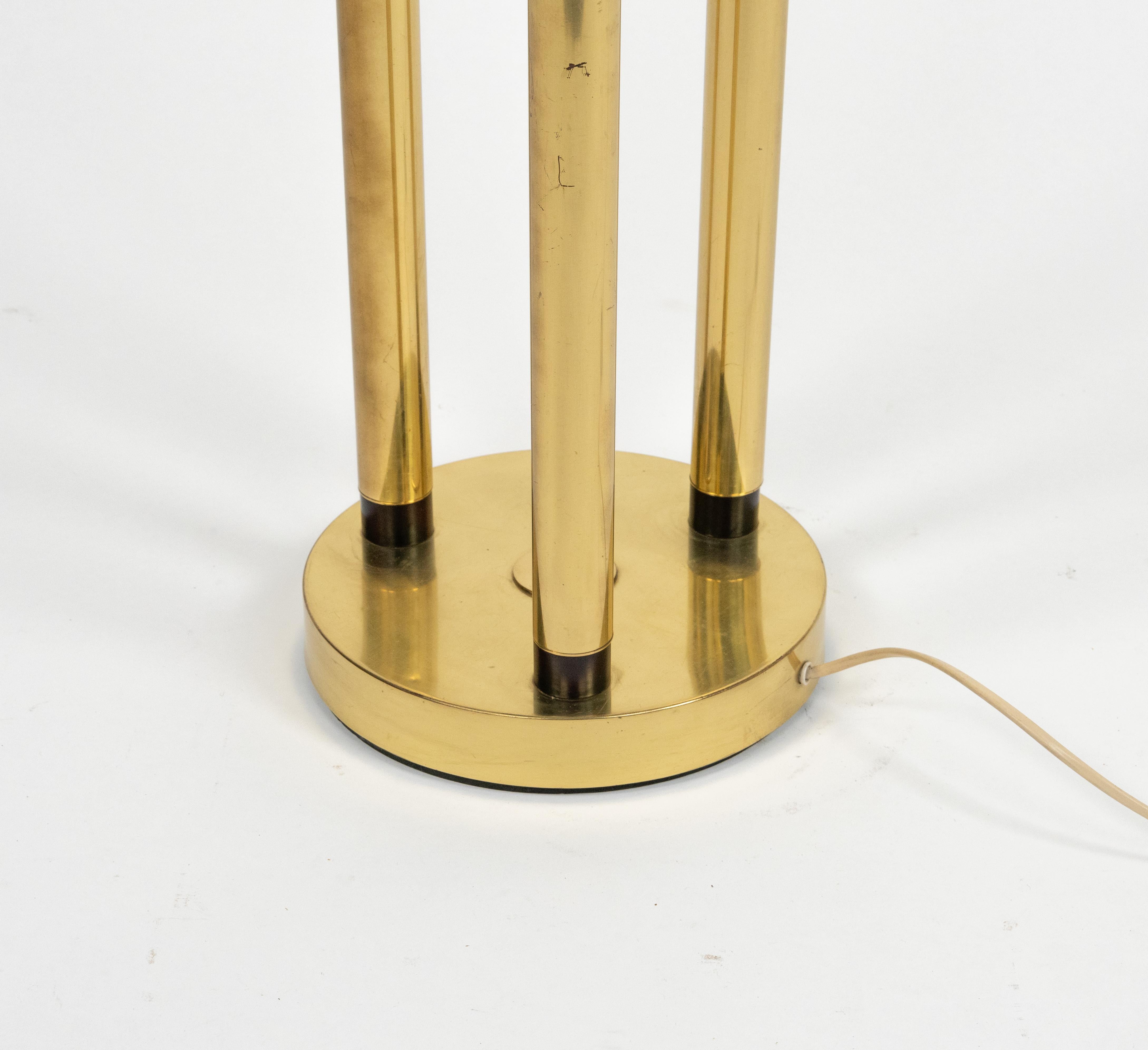 Midcentury Floor Lamp Brass and Murano Glass Mazzega Style, Italy 1970s For Sale 9